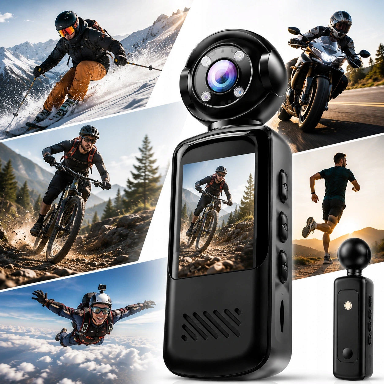 Sports camera FULL HD mini magnetic WiFi HDR POWERFUL BATTERY 1000mAh Packaging status original