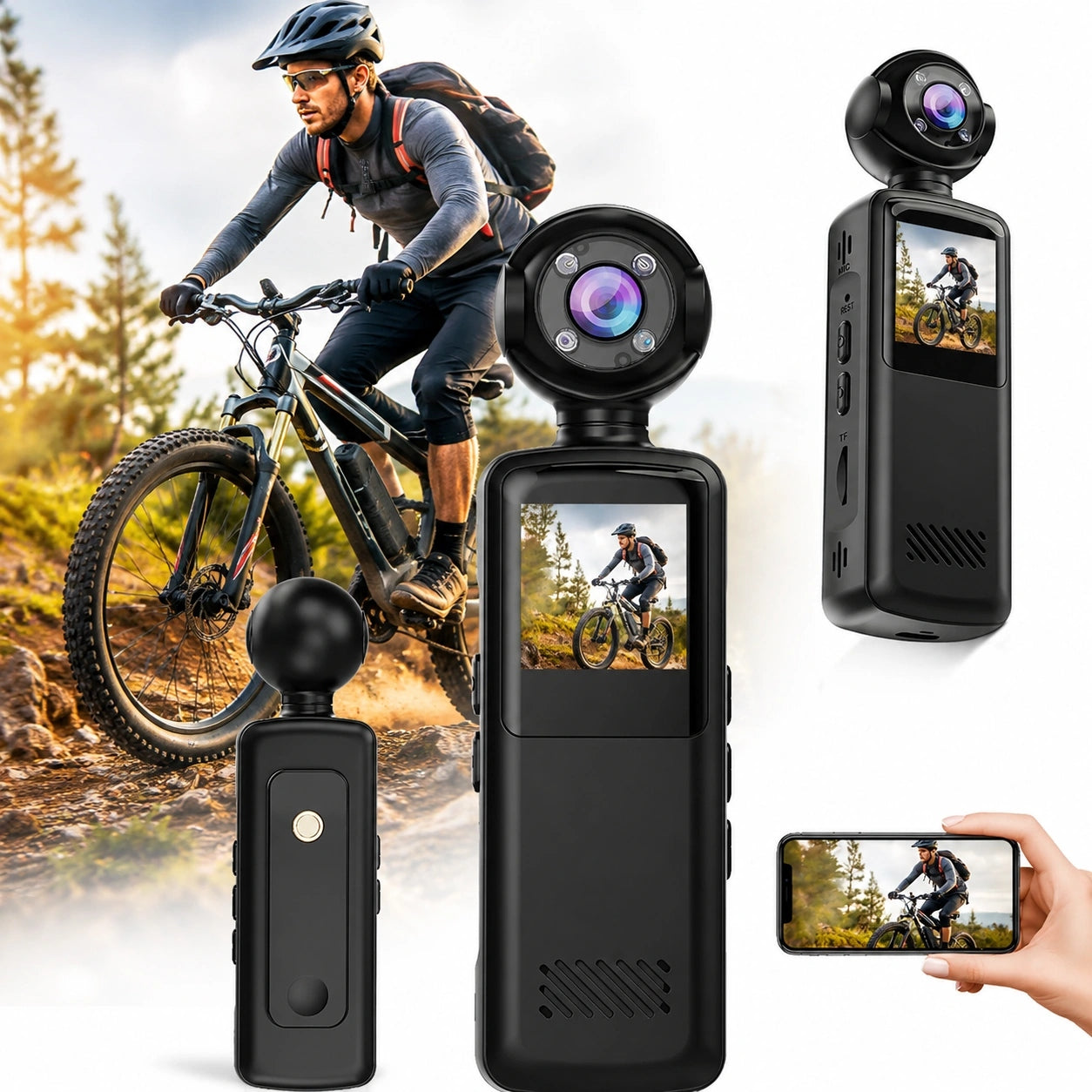 Sports camera FULL HD mini magnetic WiFi HDR POWERFUL BATTERY 1000mAh