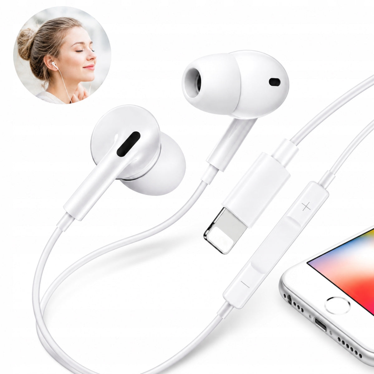 Sports in-ear audio headphones for iPhone 11 12 13 14 mini Plus Pro Max