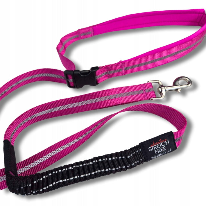 Sports leash for dog with shock absorber ADVENTURE for running black 1,8cm-L Maximum leash length 1.8 m