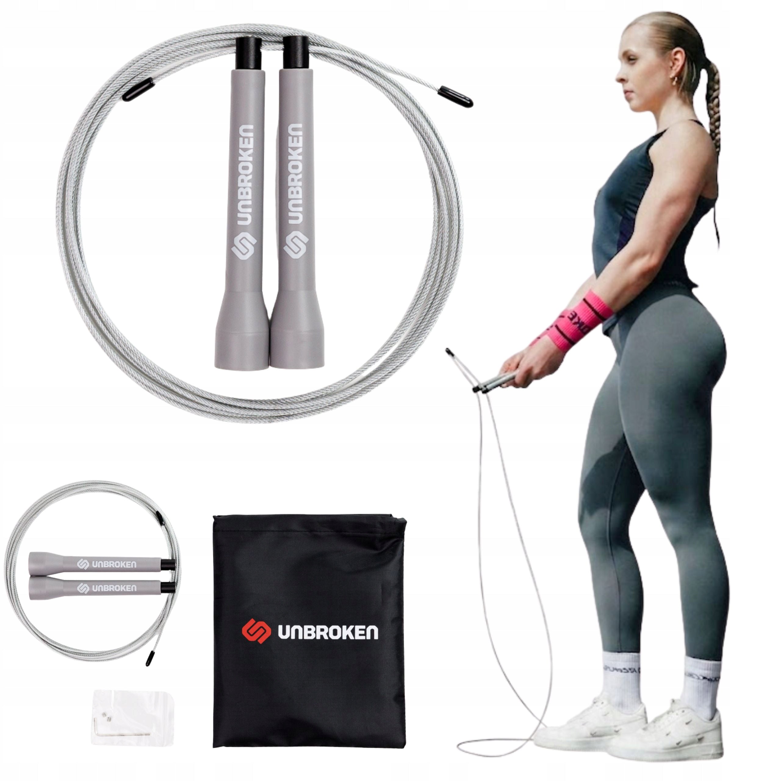 Sports training jump rope light 3m UNBROKEN SR-U0 Grey