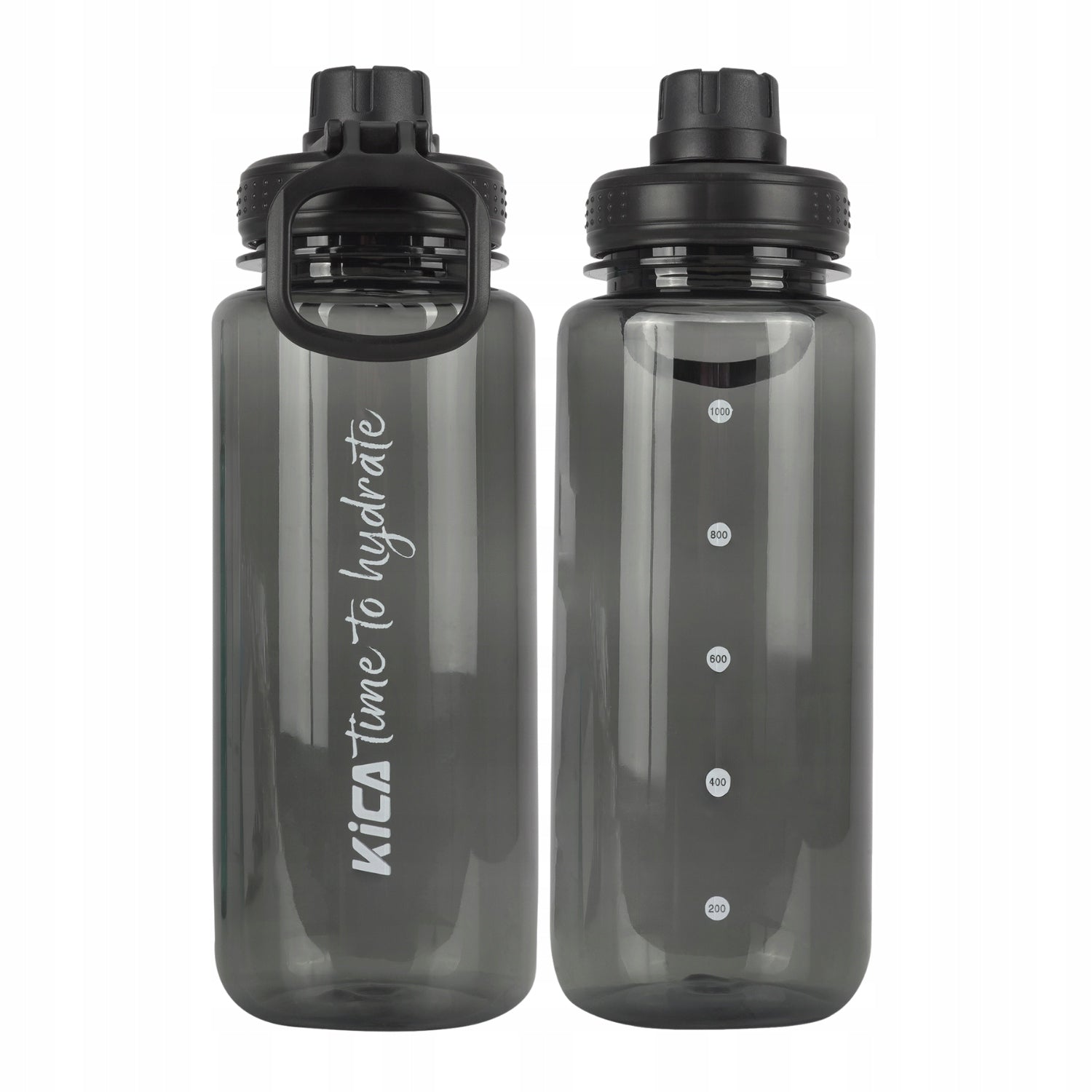 Sports water bottle motivational training water bottle KiCA SB01 1l black
