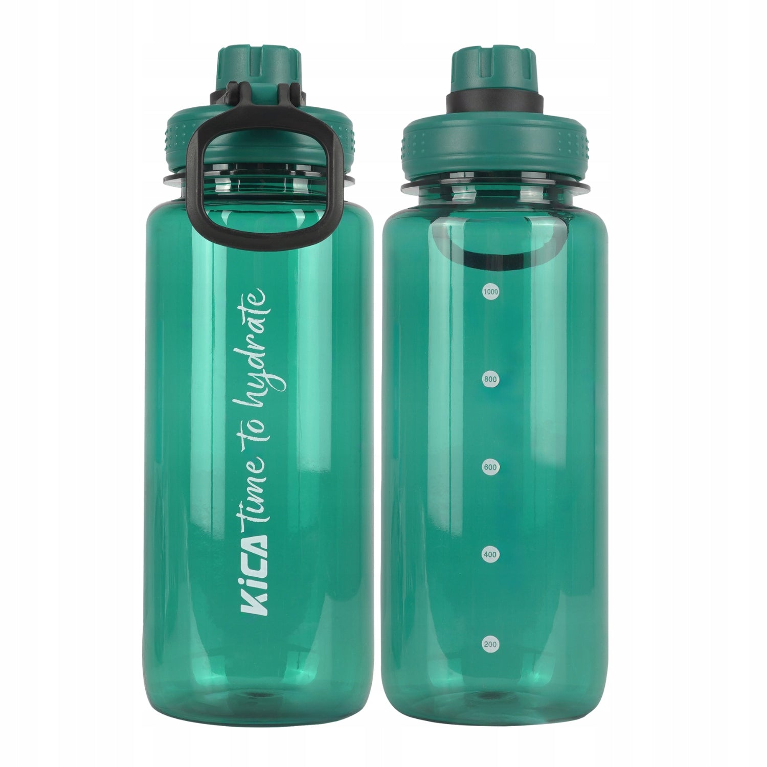 Sports water bottle motivational training water bottle KiCA SB01 1l green