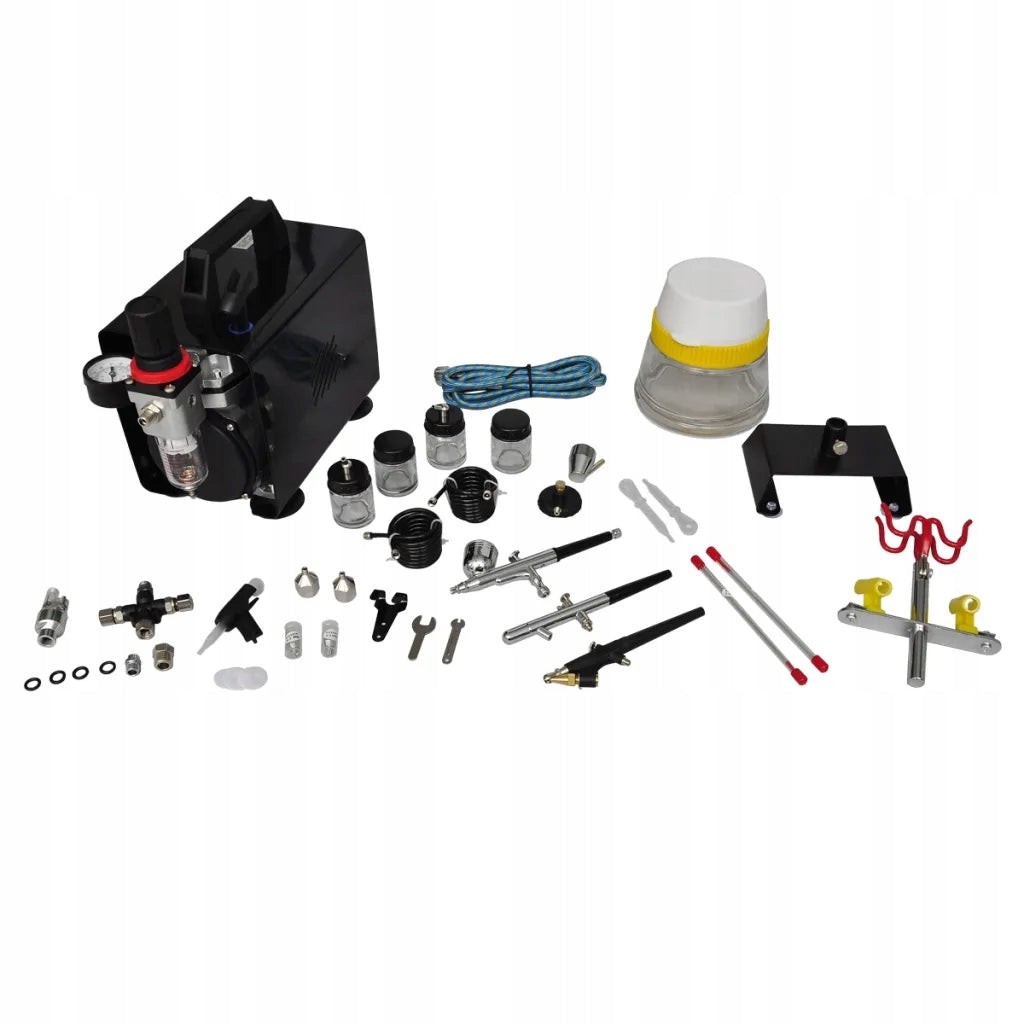 Spray Painting Kit with 3 Airbrushes Brand VidaXL