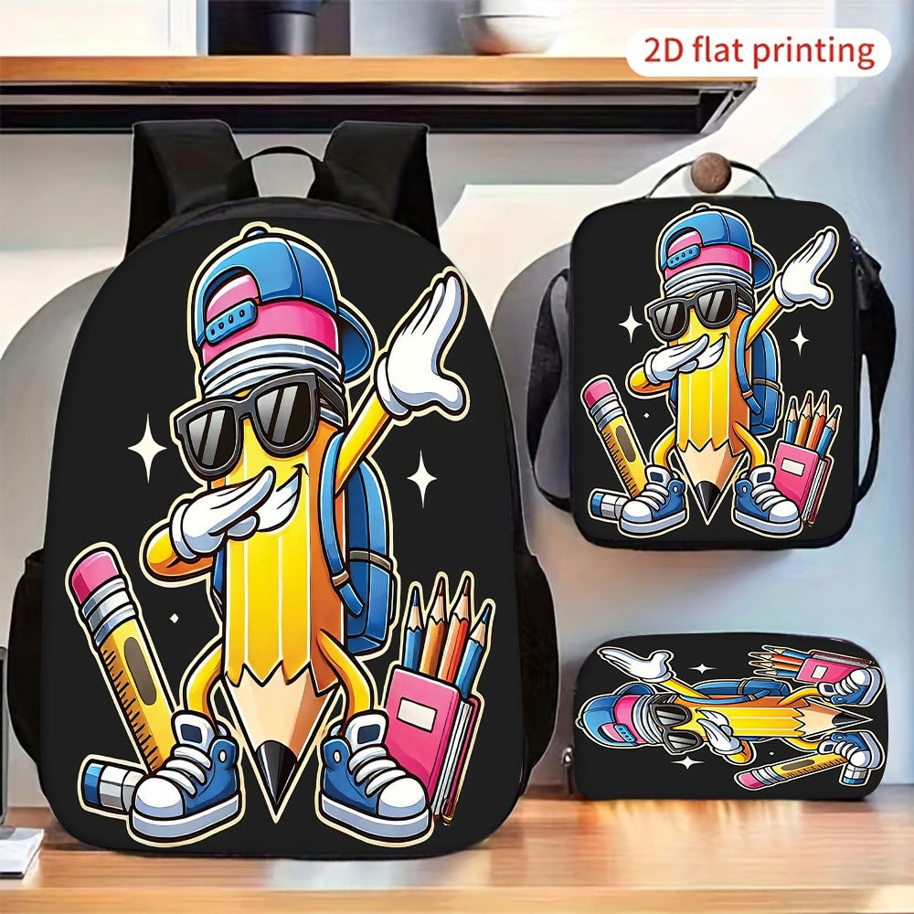 Spring Mother's Day Travel Bag Set with Backpack, Pencil Case, and Messenger Bag