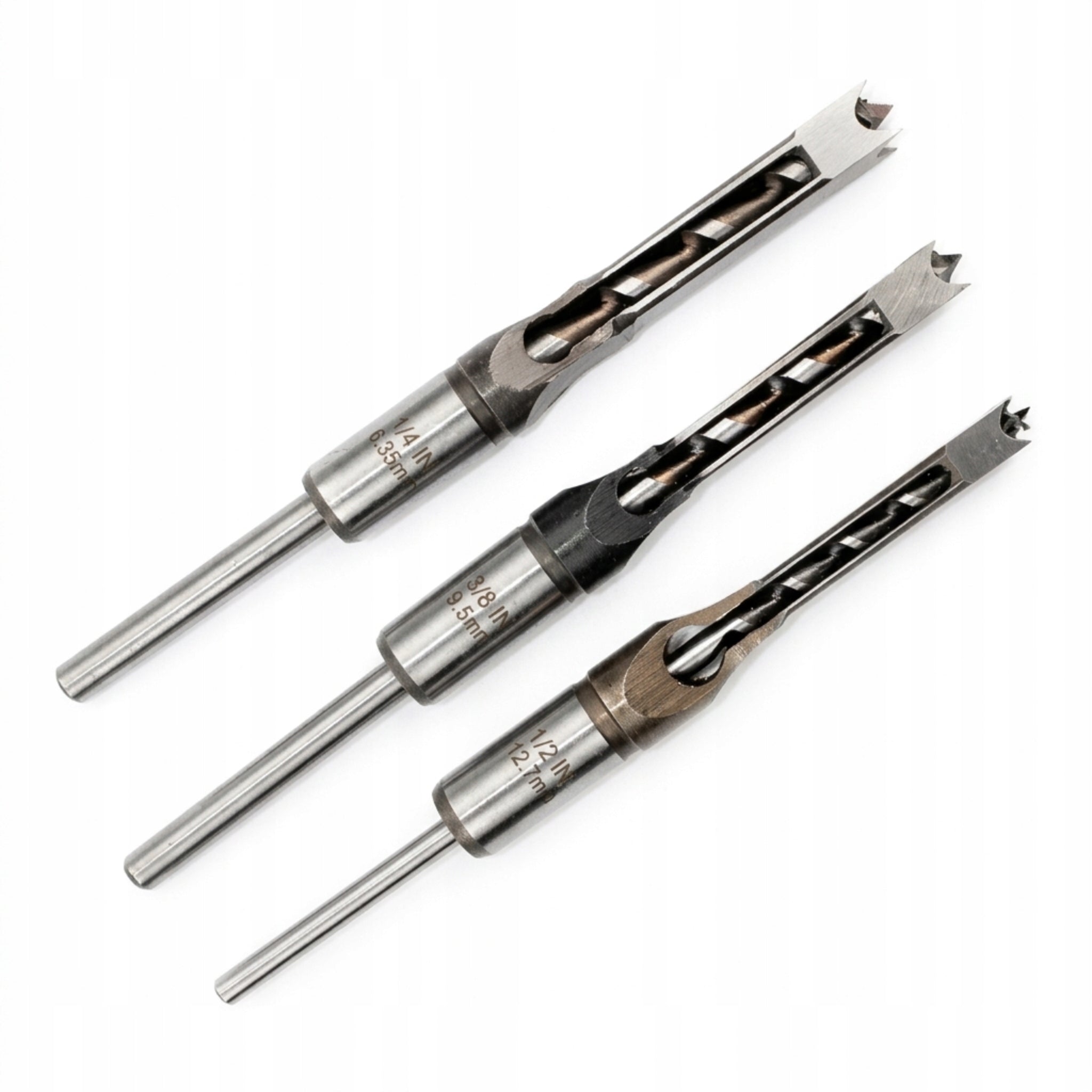 Square Hole Drill Bits MDF Wood Set of 6 El. 6.4-16 mm HSS Steel Drill bit type guiding piercing