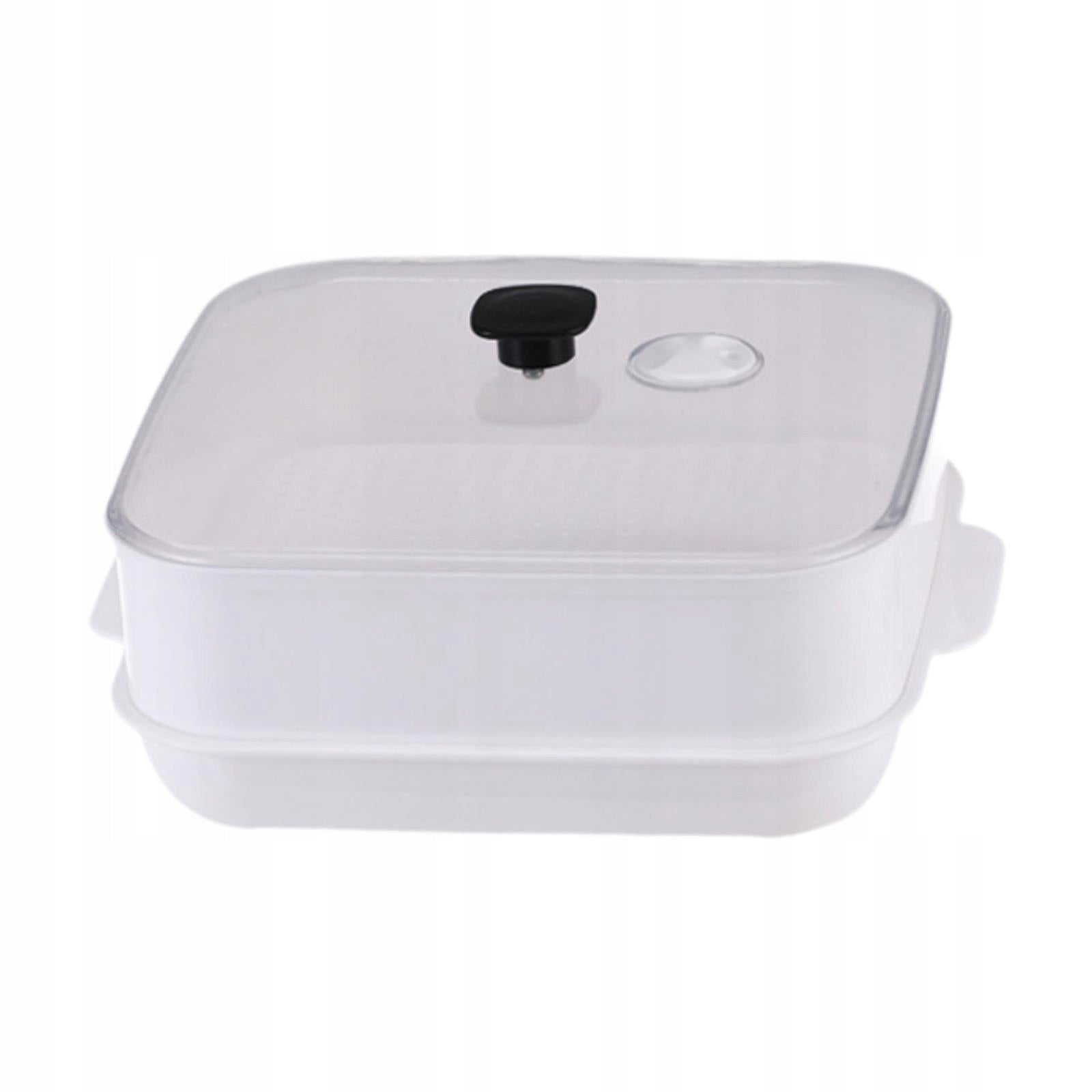 Square Microwave Steamer Cooking Pot Easy Clean Kitchen Single Layer