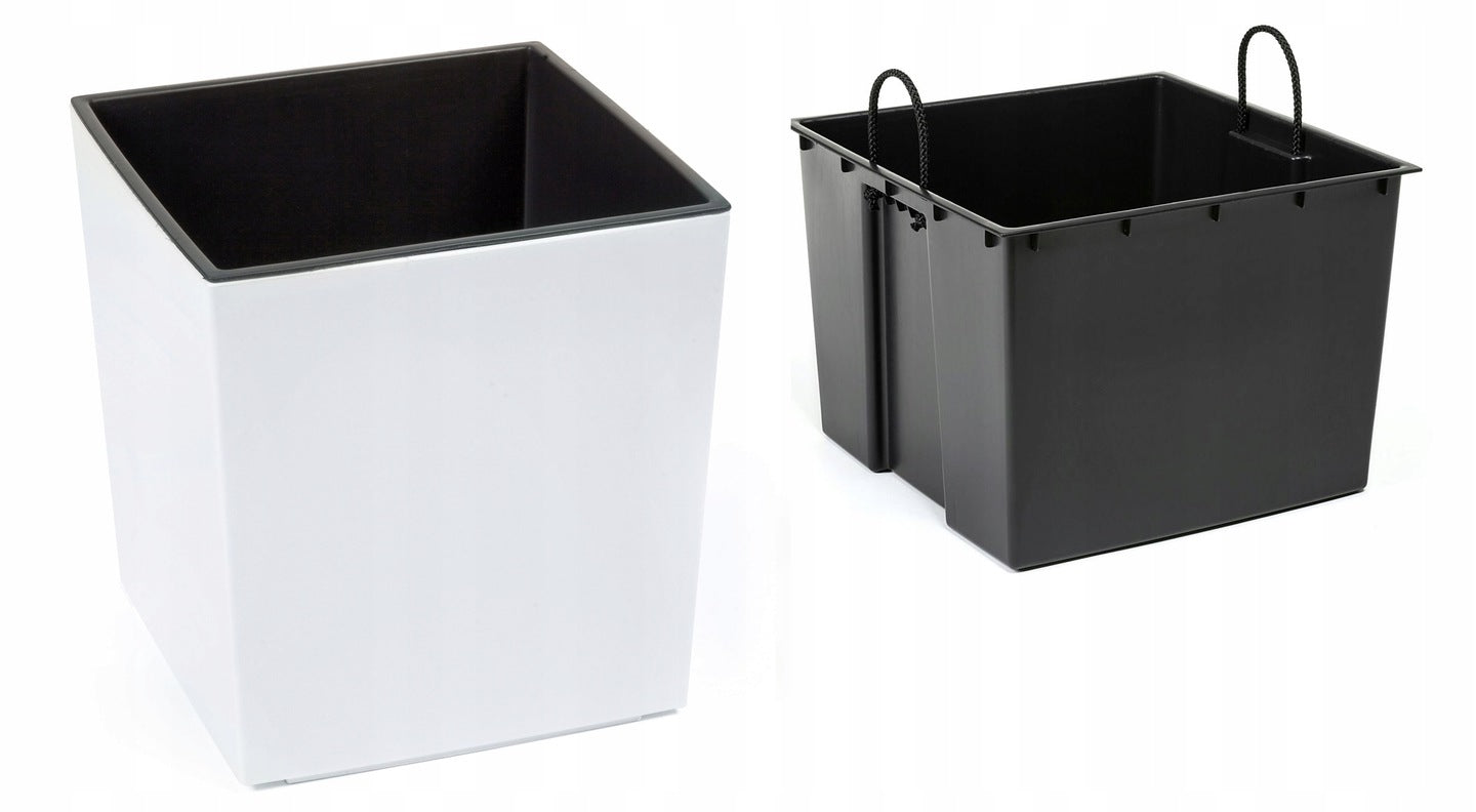 Square flower pot Lamela Juka white 19x19 cm Color white