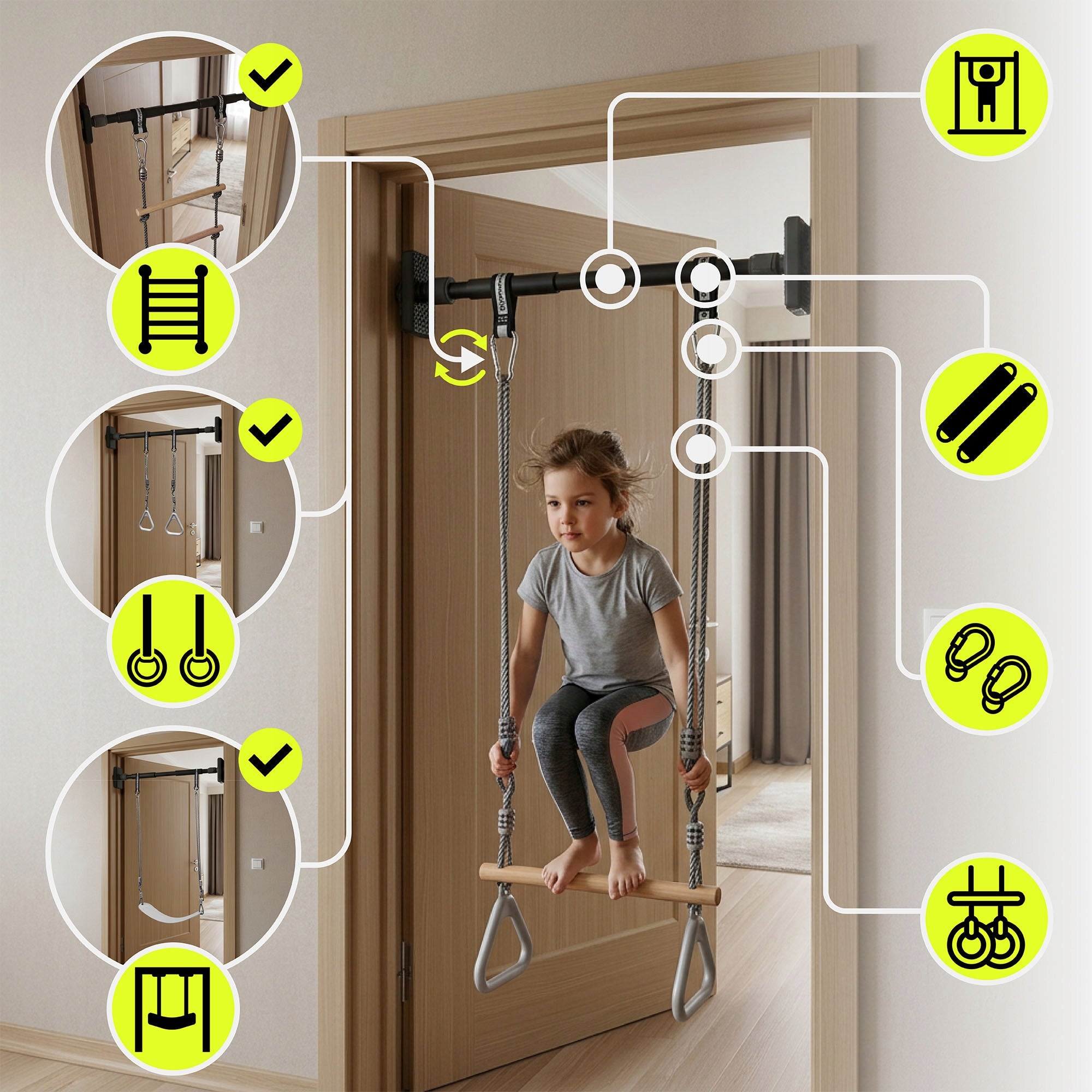 Square toys 5in1 HyperMotion ladder bar for home garden rope park Brand HyperMotion