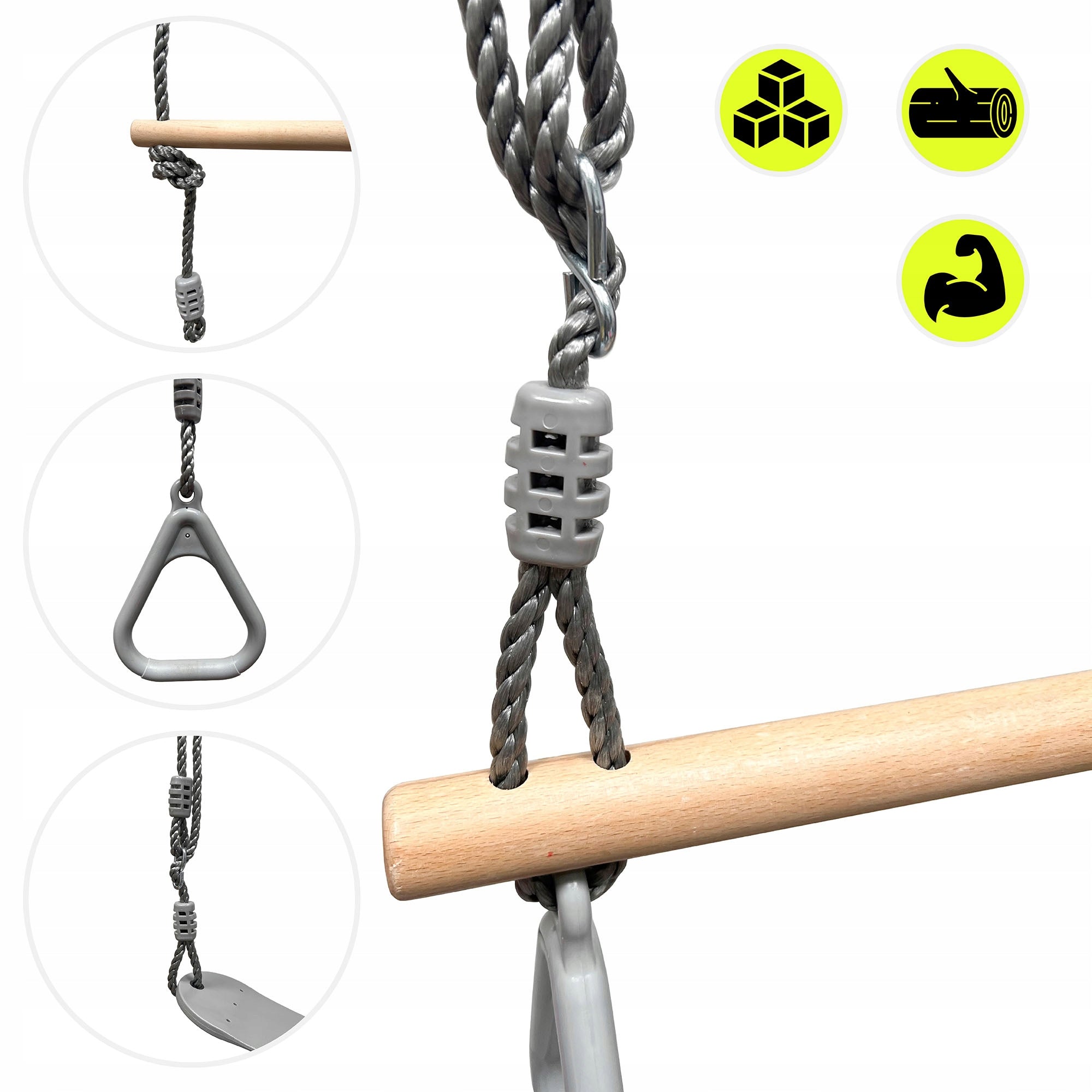 Square toys 5in1 HyperMotion ladder bar for home garden rope park Dominant material synthetic material