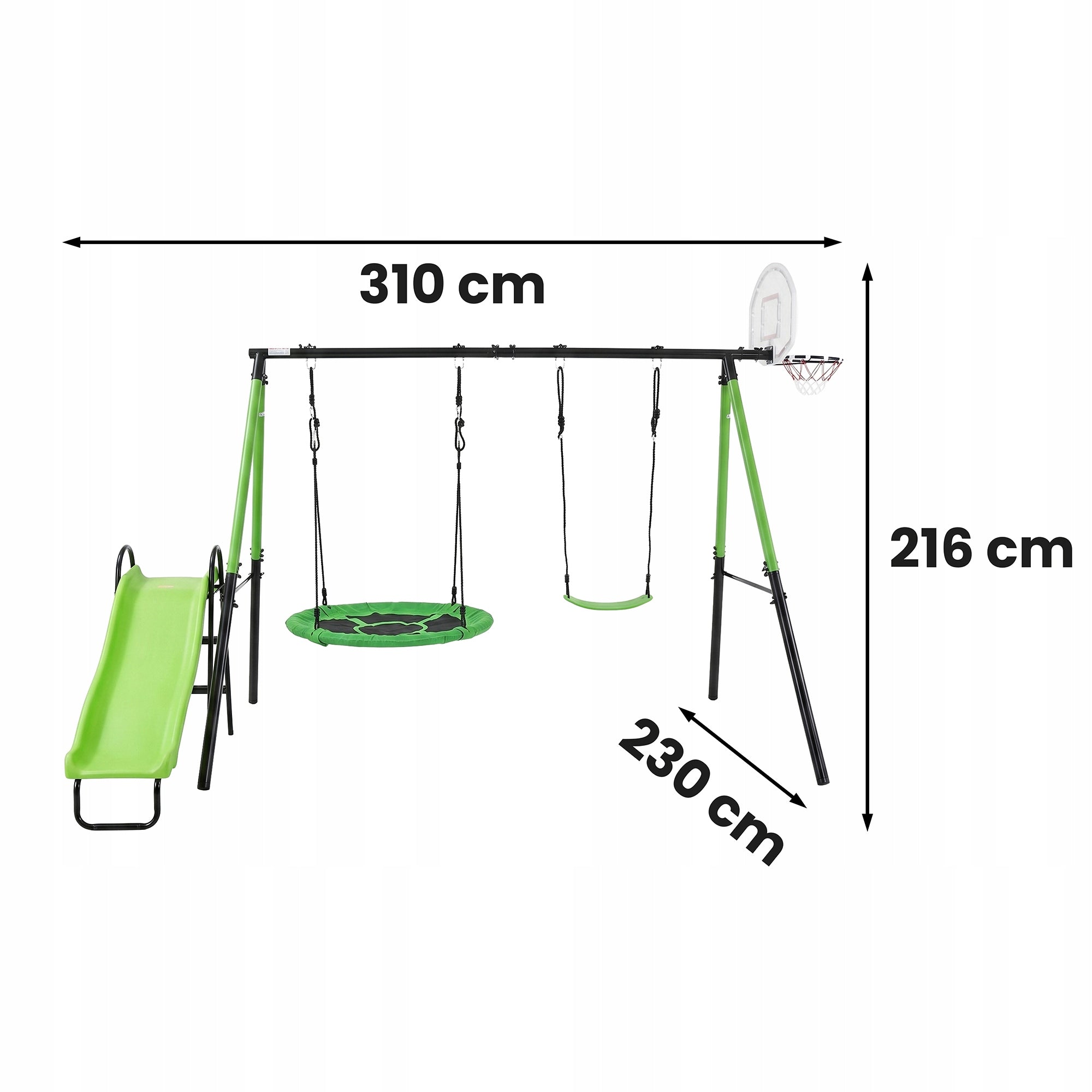 Square toys garden XXL – slide + swings + basketball basket Packaging status original