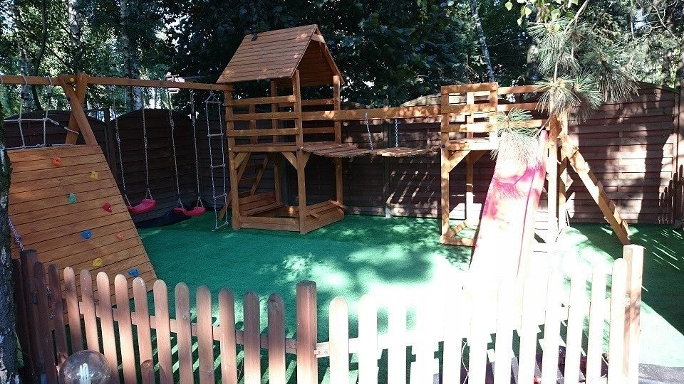 Square toys wooden bridge climbing wall