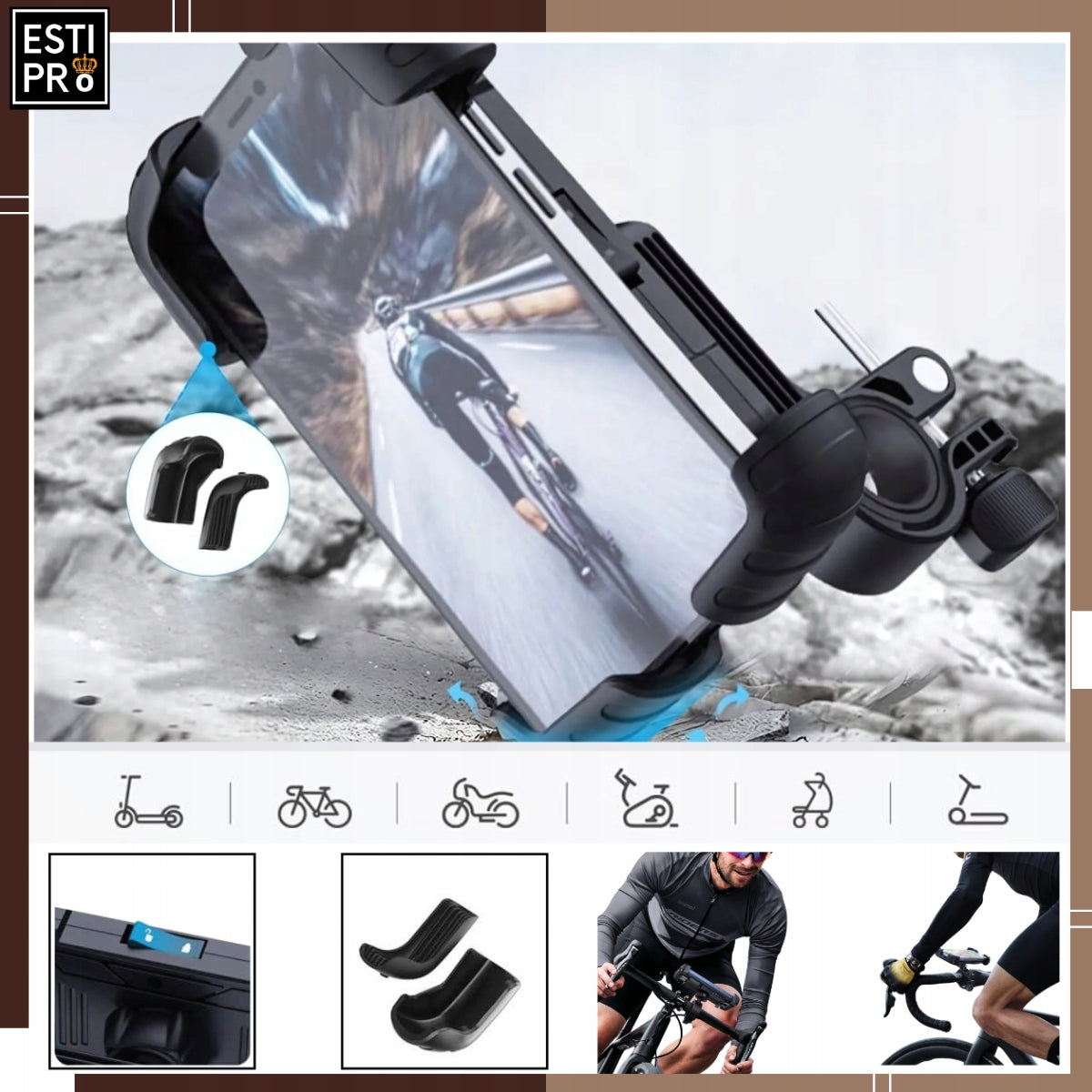 Stable Phone Holder For MTB Urban Road Off-Road Bike Manufacturer code uchrower