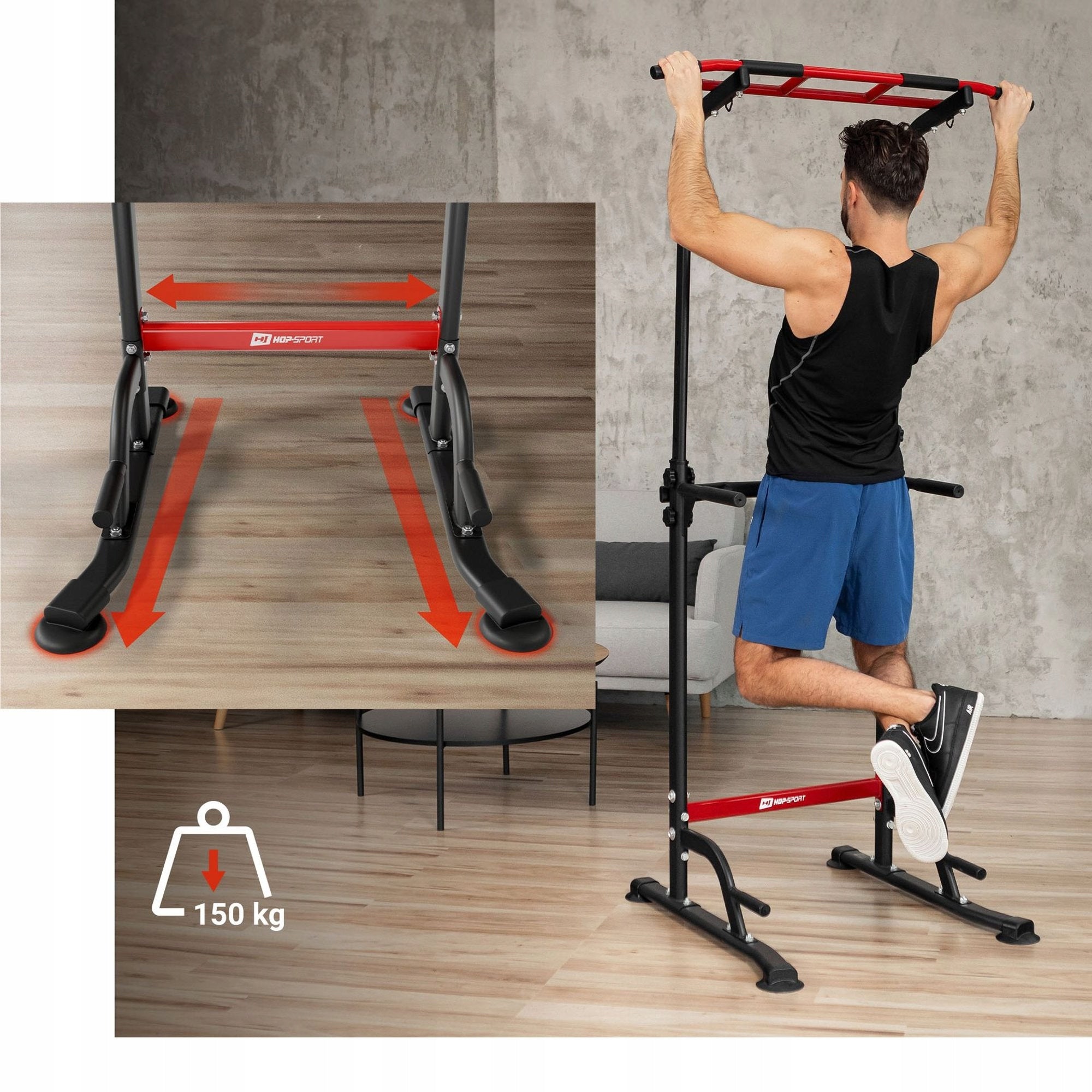 Stable stationary bar adjustable handrail dip holders for workouts Model HS-2012K