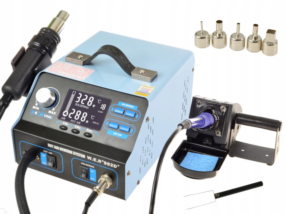 Lötstation 2in1 WEP 992D+ mit Heißluft Hotair 720W