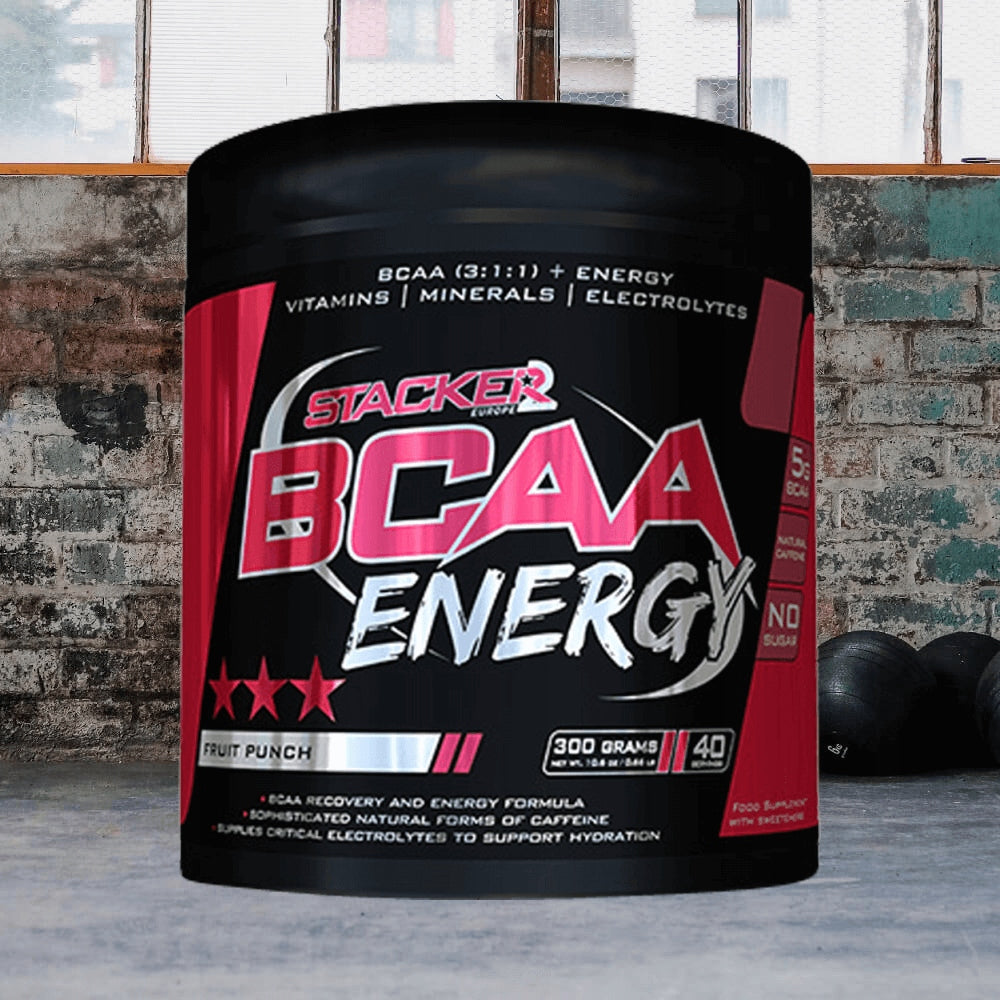 Stacker 2 BCAA Energy (300g) Fruit Punch Expiration date at least 3 months from the date of purchase