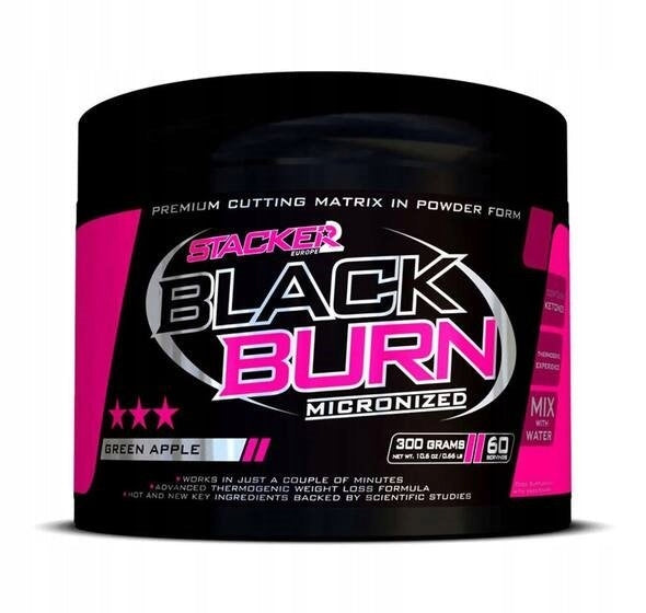 Stacker2 Europe Fat Burner Black Burn Micronized Green Apple 300g