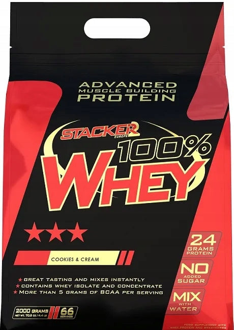 Stacker2 Europe Protein 100% Whey Cookies & Cream Powder 2000g