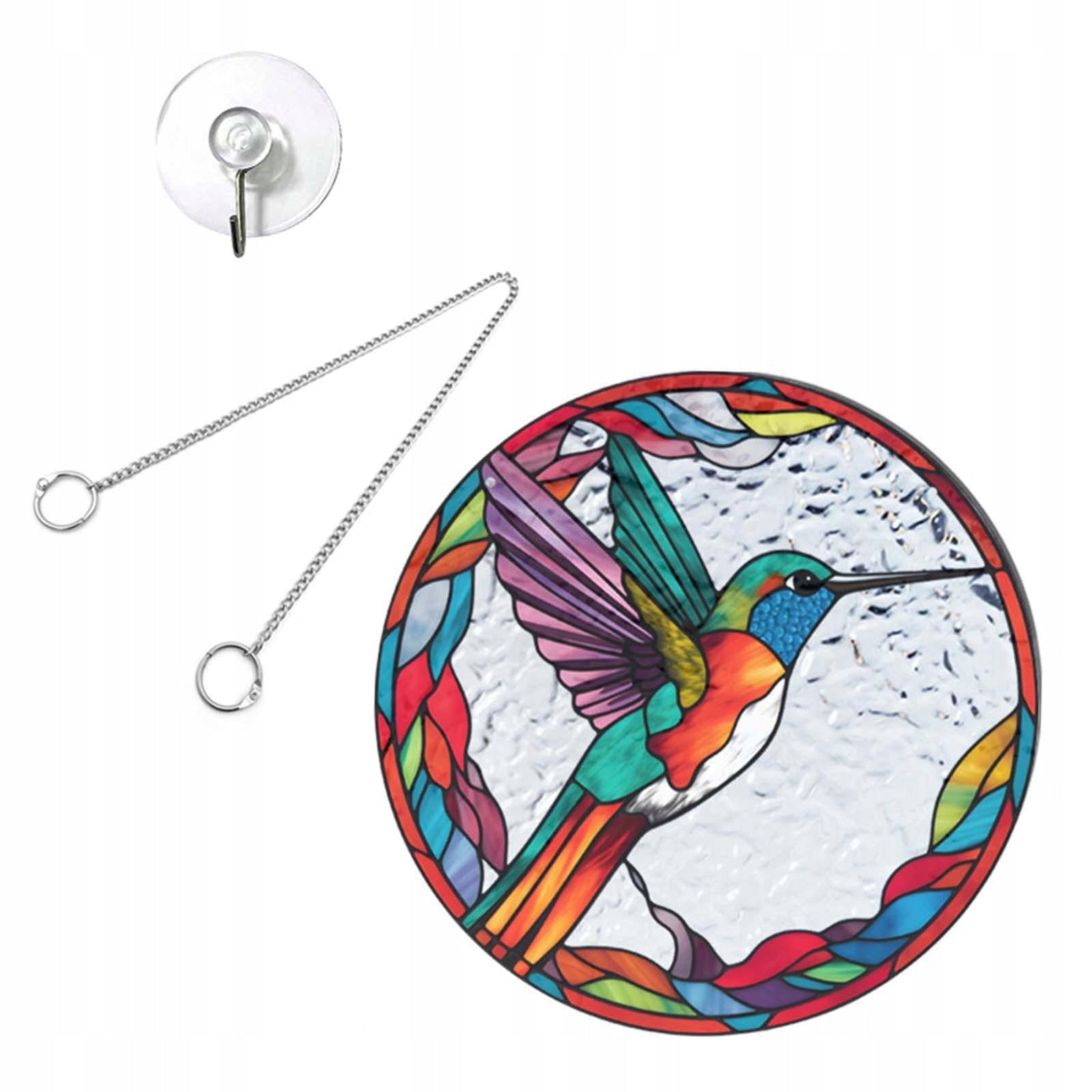 Stained Glass Window Hanging Decor Bird Hanging Ornament for Door Style B Type nesting box (feeder)