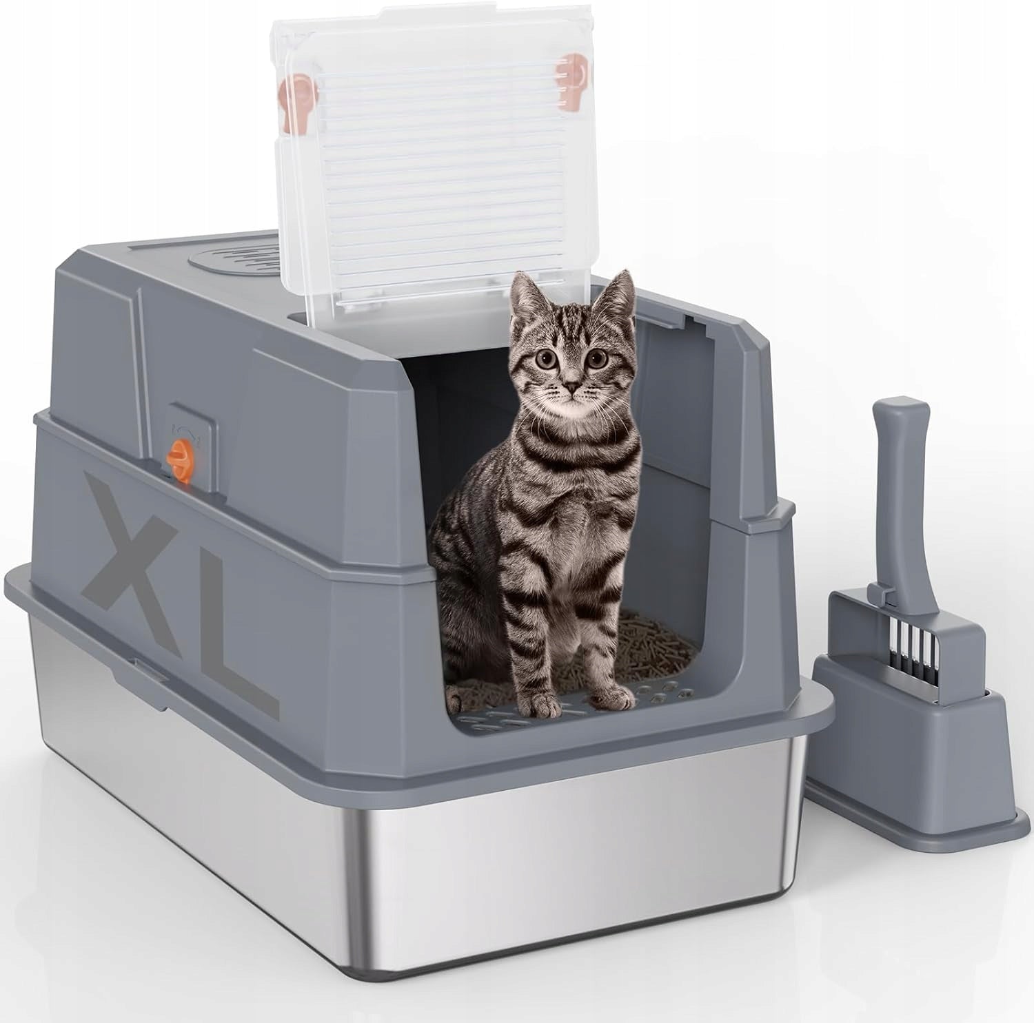 Stainless Steel Closed Cat Cuvette 58x37,5x37 cm SPATULA XL