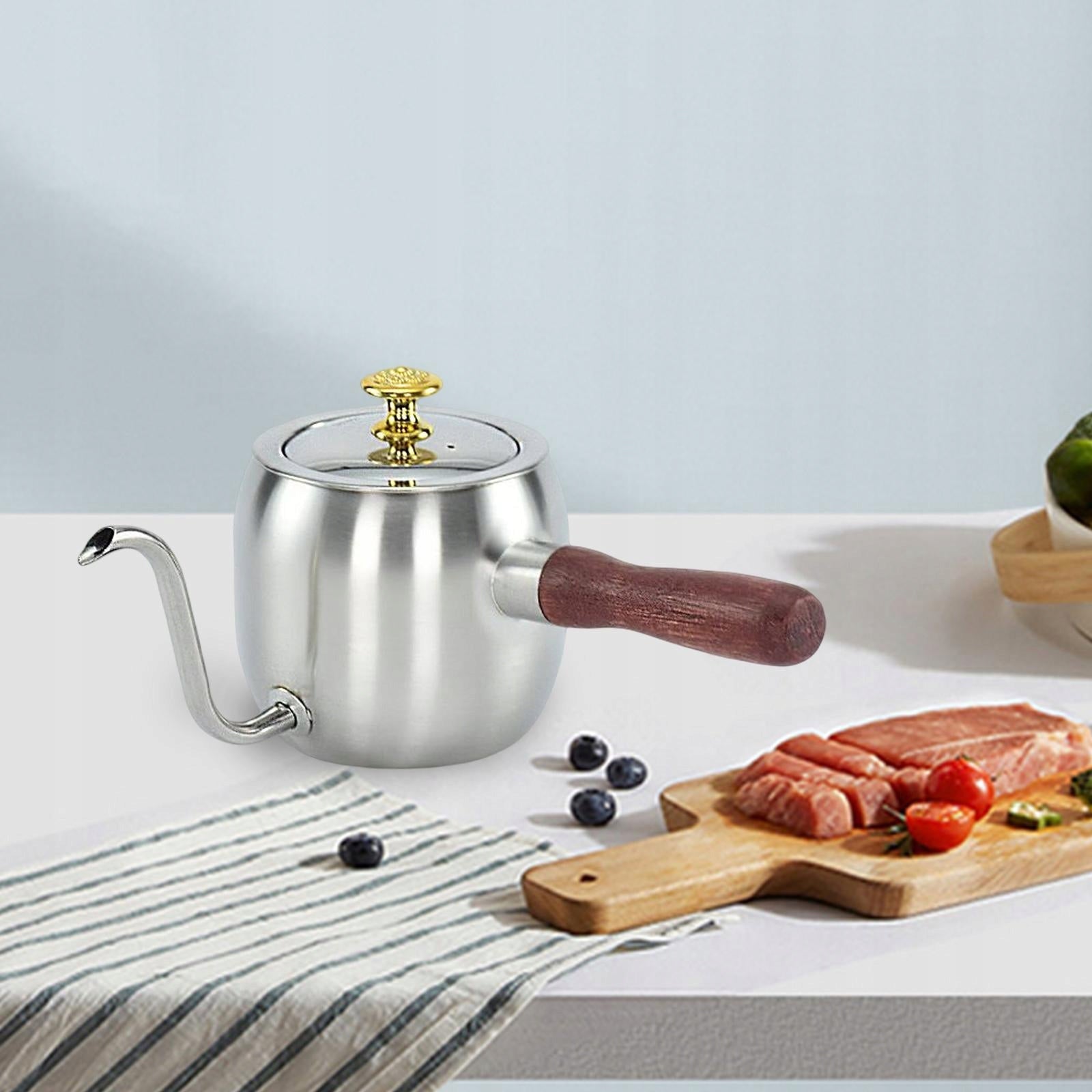 Stainless Steel Coffee Pot Kettle 500ml Multi Purpose Thin Mouth Tea Pot Brand no brand