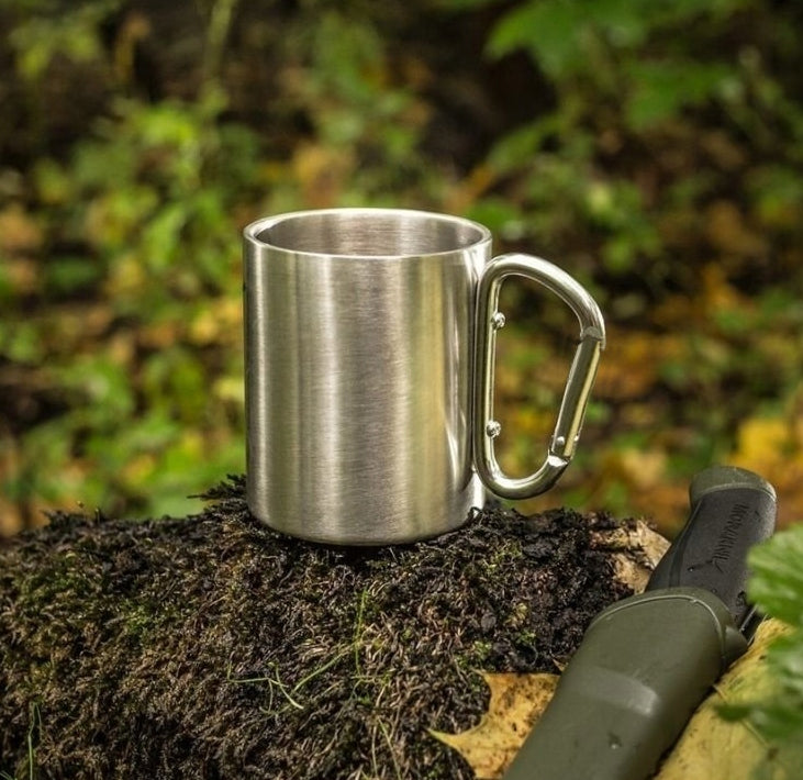Stainless Steel Metal Cup with Carabiner 220ml ETB965P Brand Wiking