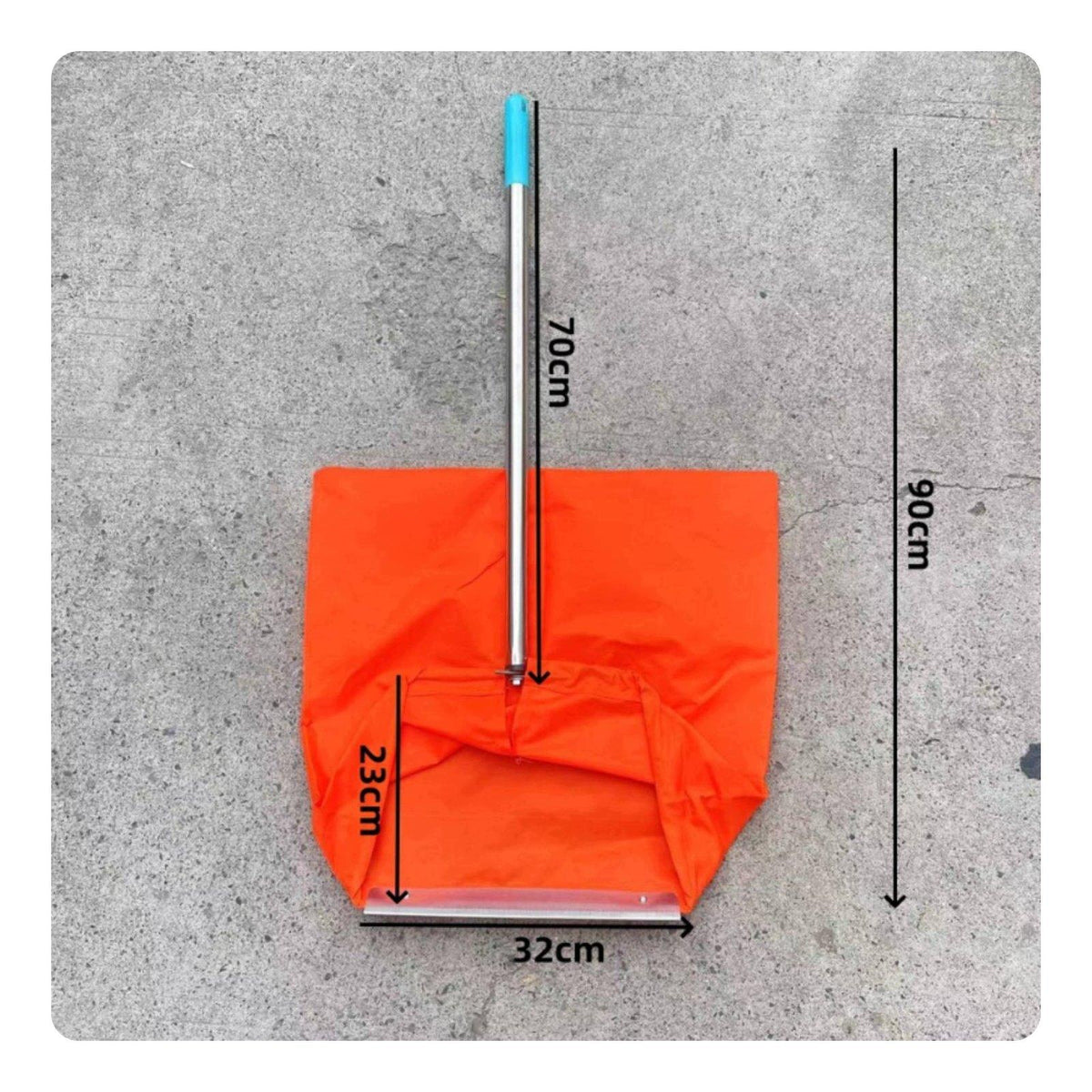 Stainless Steel Outdoor Dustpan Long Handle Litter Collector Large Capacity Packaging status original