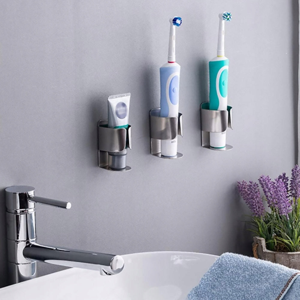 Stainless Steel Toothbrush Holder Dominant color silver/gray