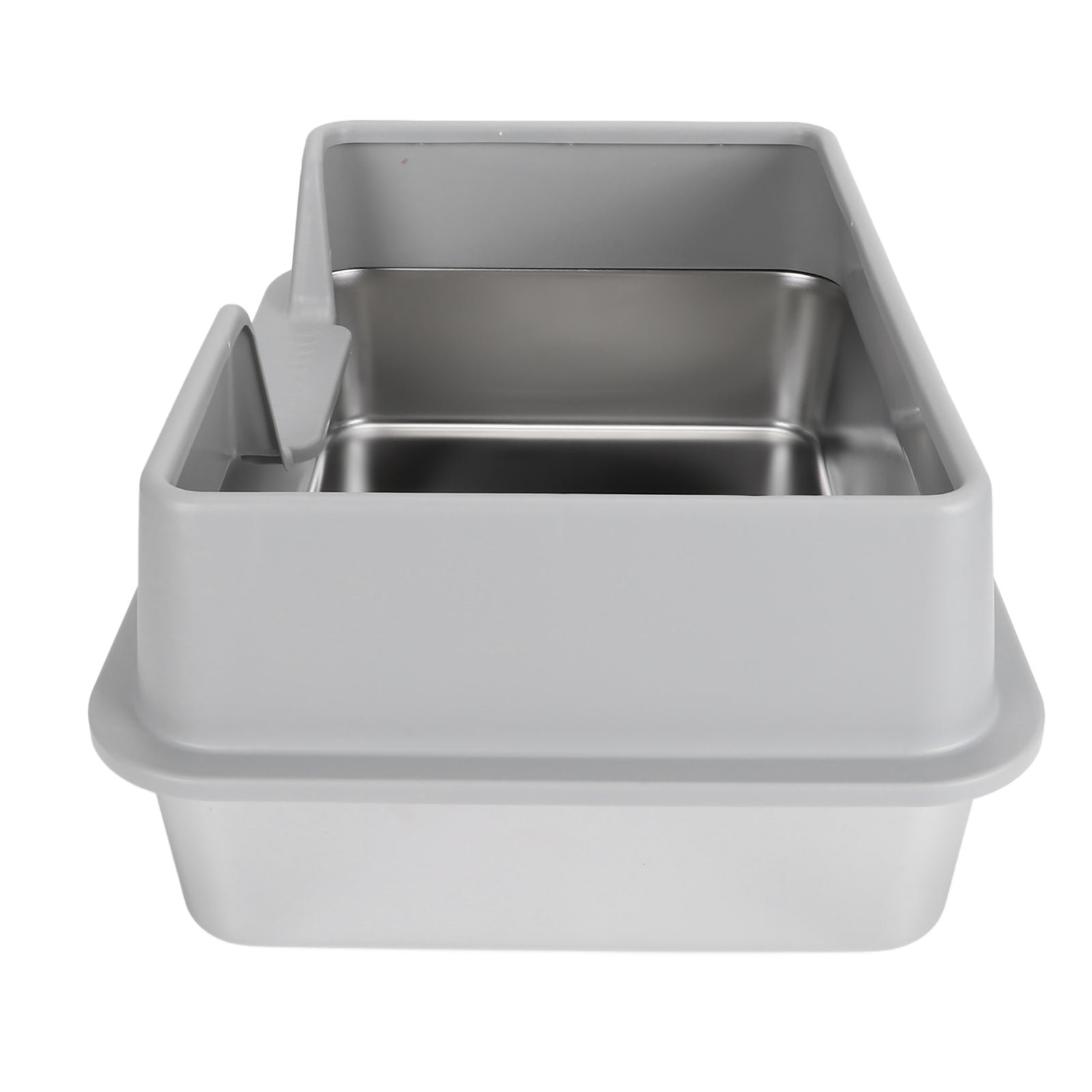 Stainless steel litter box, suitable for small and medium-sized cats. Kind open litter box
