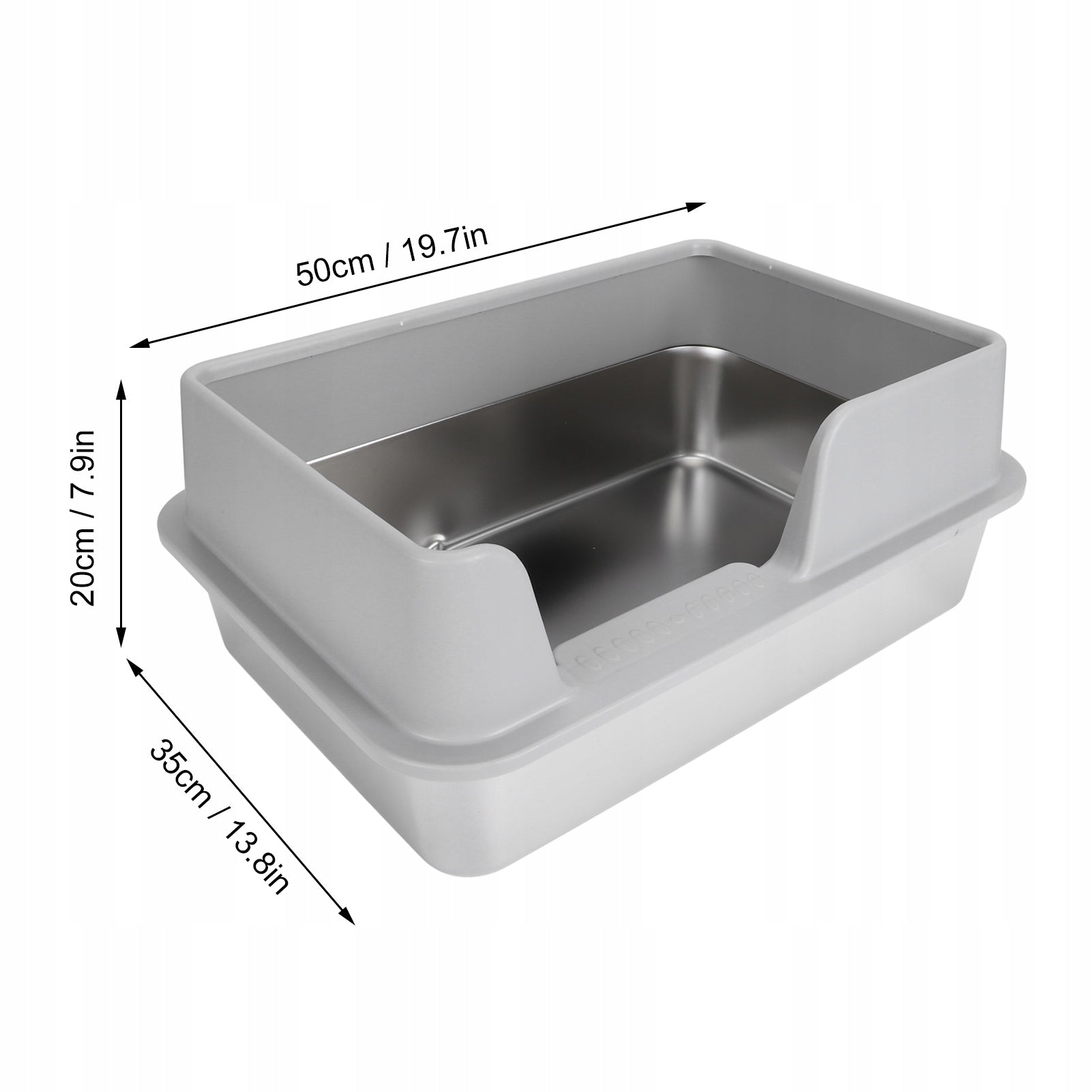 Stainless steel litter box, suitable for small and medium-sized cats. Model XAGC-PAMP03