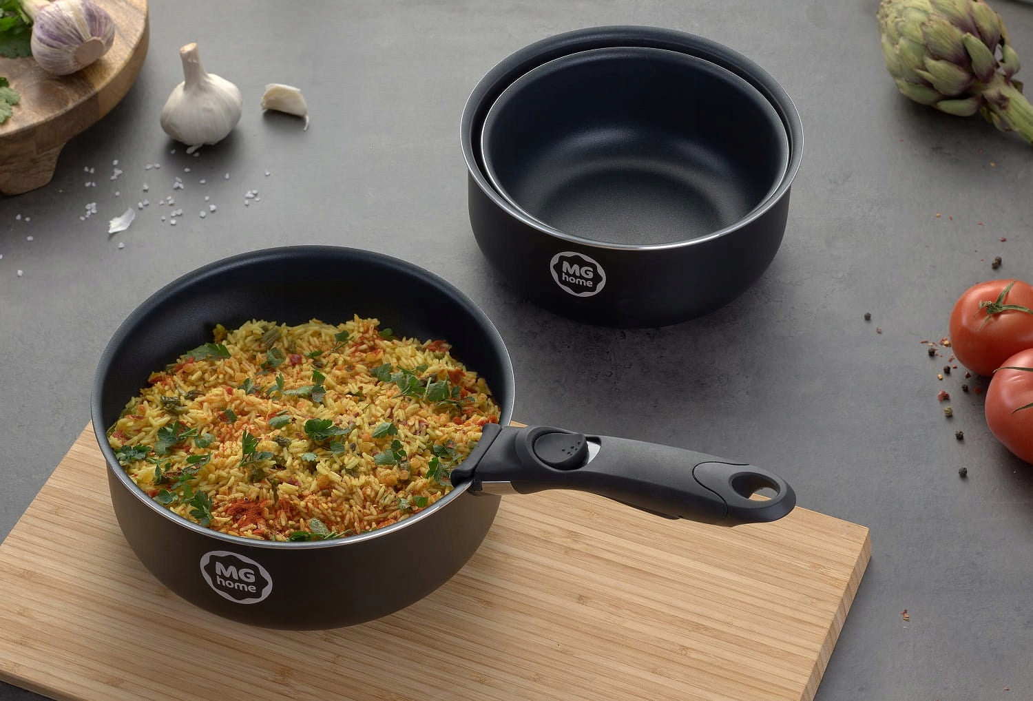 Stainless steel pot set with detachable handle MG Home induction gas Coating type non-stick
