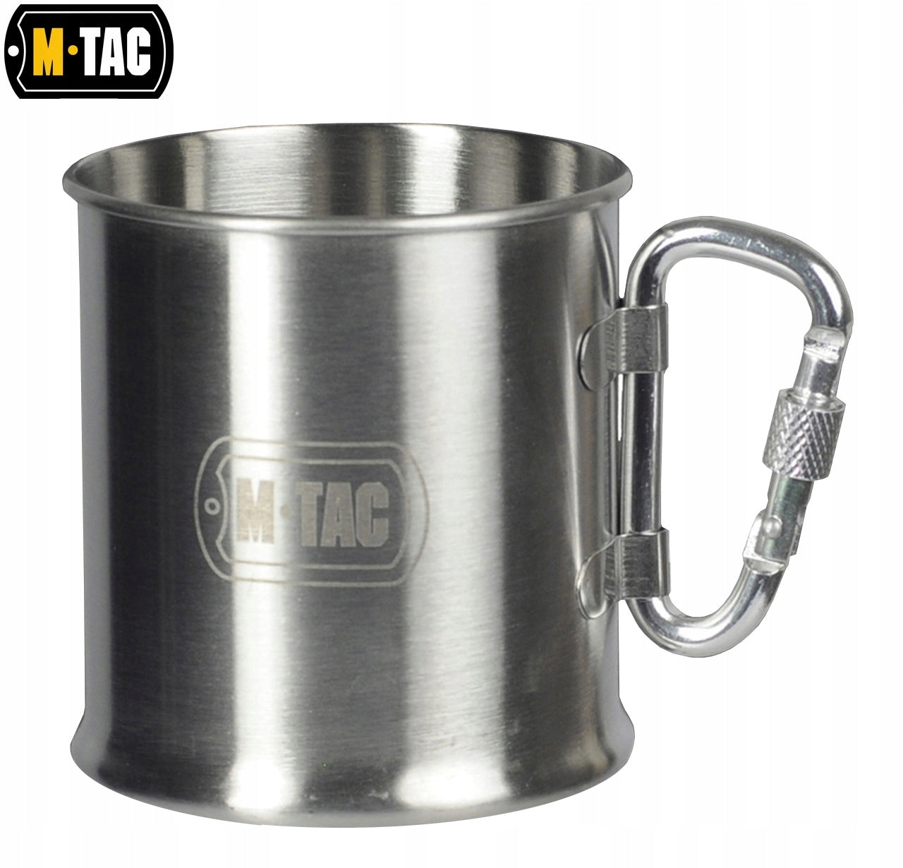 Stainless steel travel mug M-Tac with carabiner hook 250 ml chrome Color silver