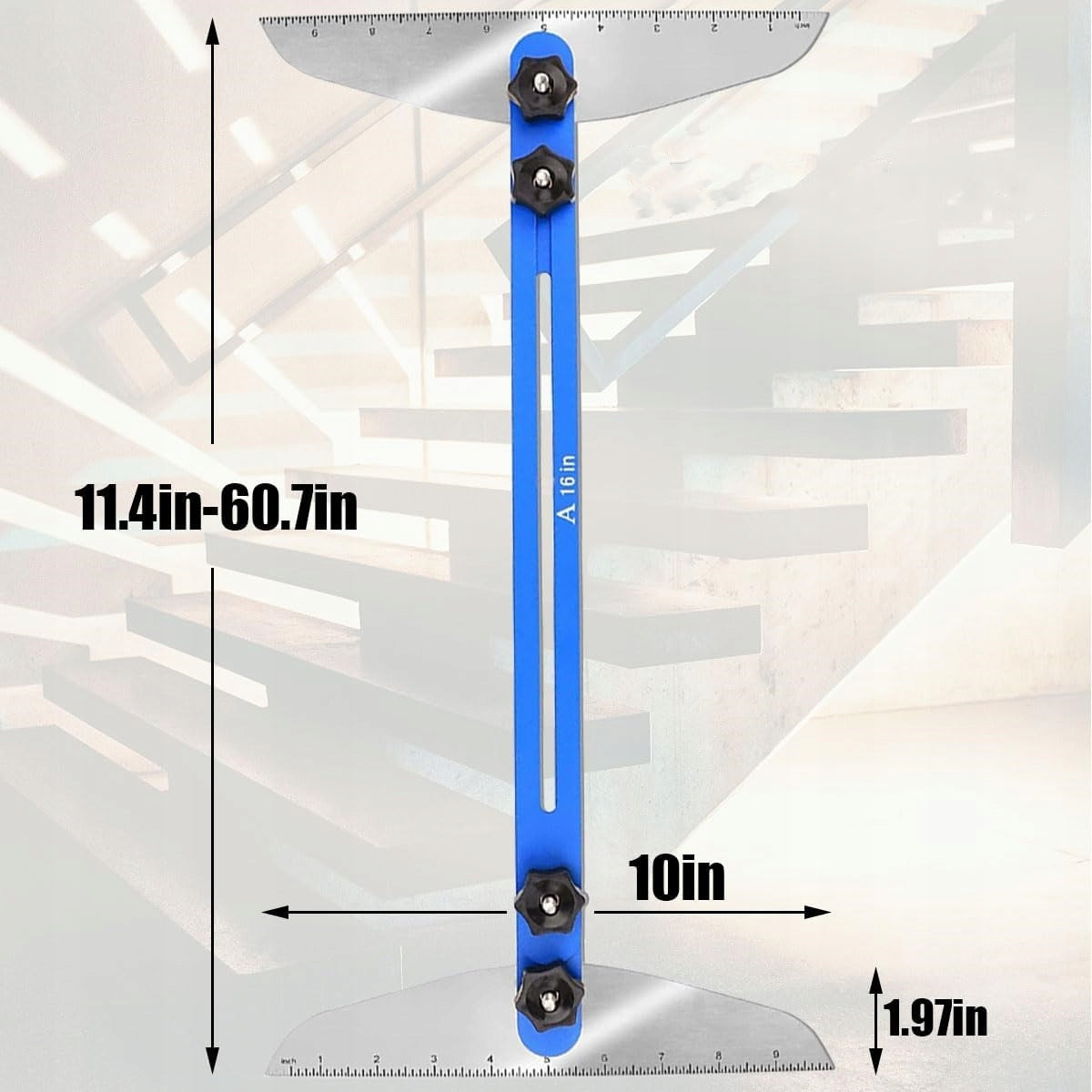 Stair Measuring Template Stair Tread Template 11-60 inches-blue EAN (GTIN) 8445410644956