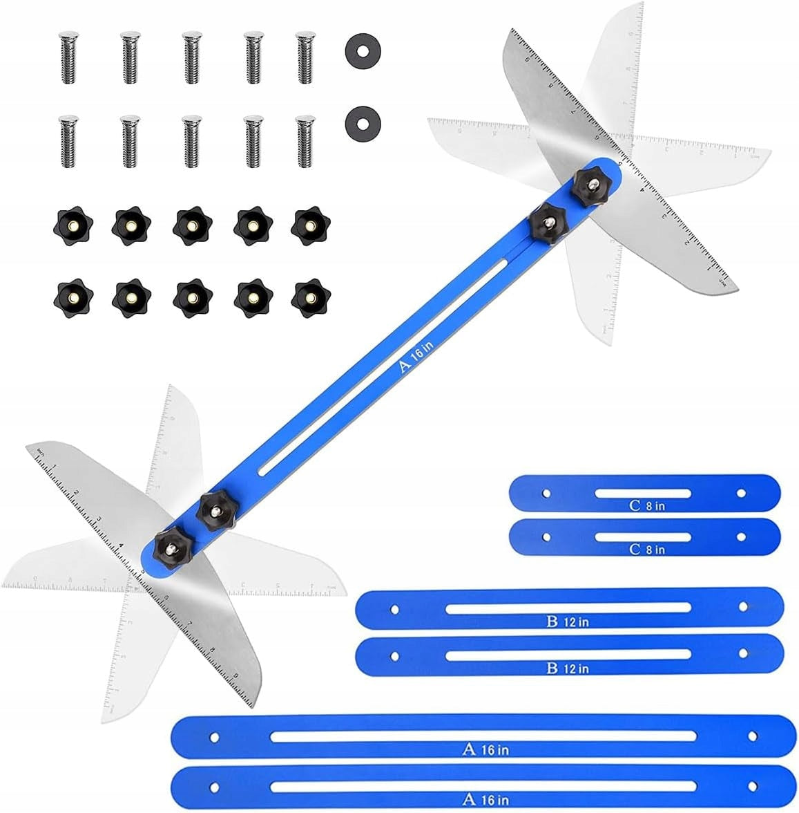 Stair Measuring Template Stair Tread Template 11-60 inches-blue