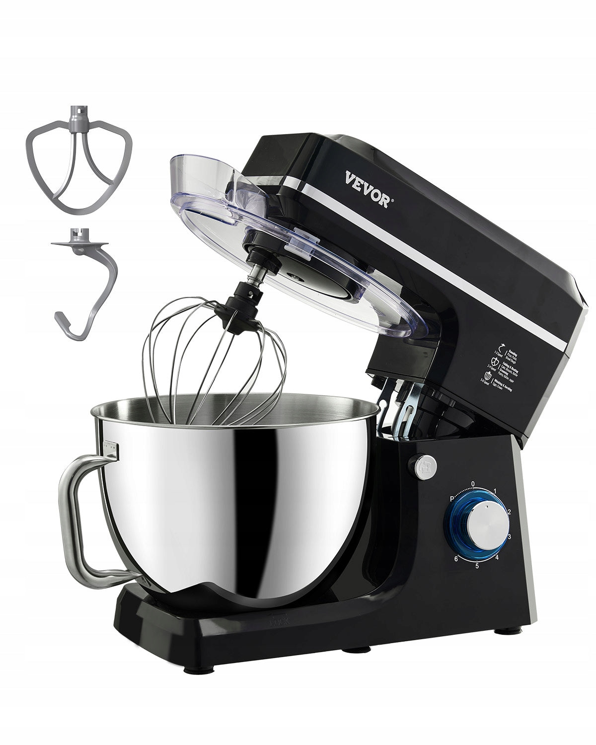 Stand Mixer 8.3 QT Electric Dough Mixer 1400W 6 + P Speeds Food Beater