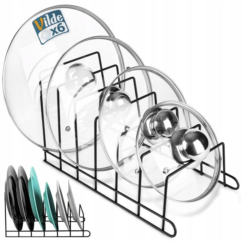 Stand for lids and plates metal black Vilde 229062