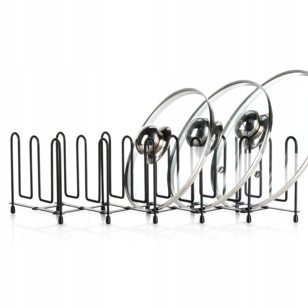 Stand for lids and plates metal black folding 8-74 cm