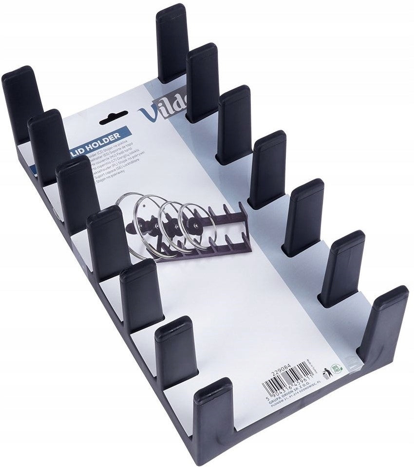Stand, lids, plates, kitchen organizer, black Brand Vilde