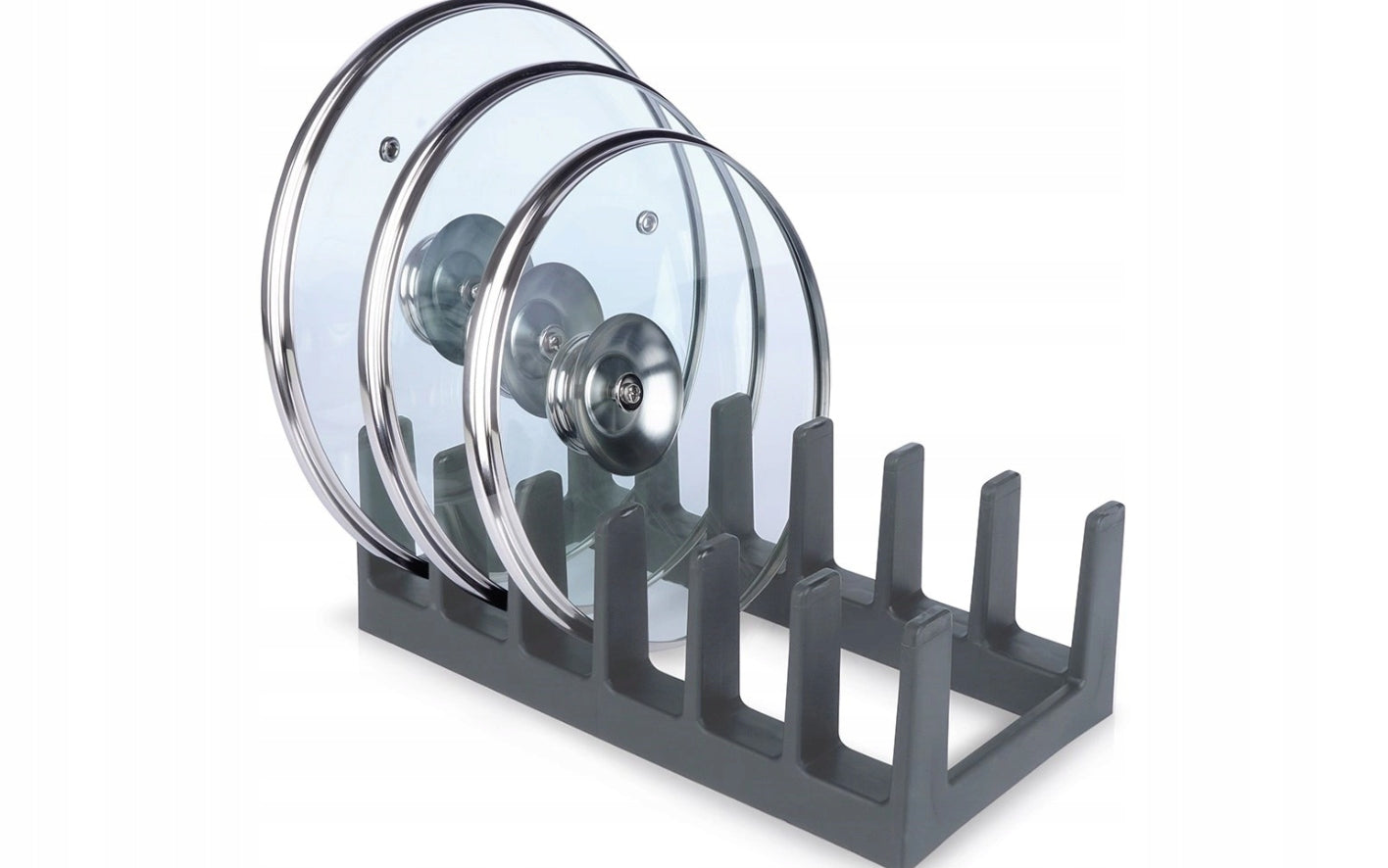 Stand, lids, plates, kitchen organizer, black Product weight with unit packaging 0.185 kg