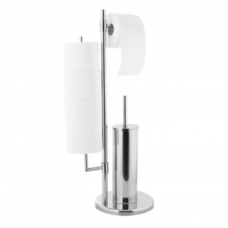 Stand toilet paper holder and toilet brush 3in1 silver chrome 3 rolls Manufacturer code P.SISU-CHR