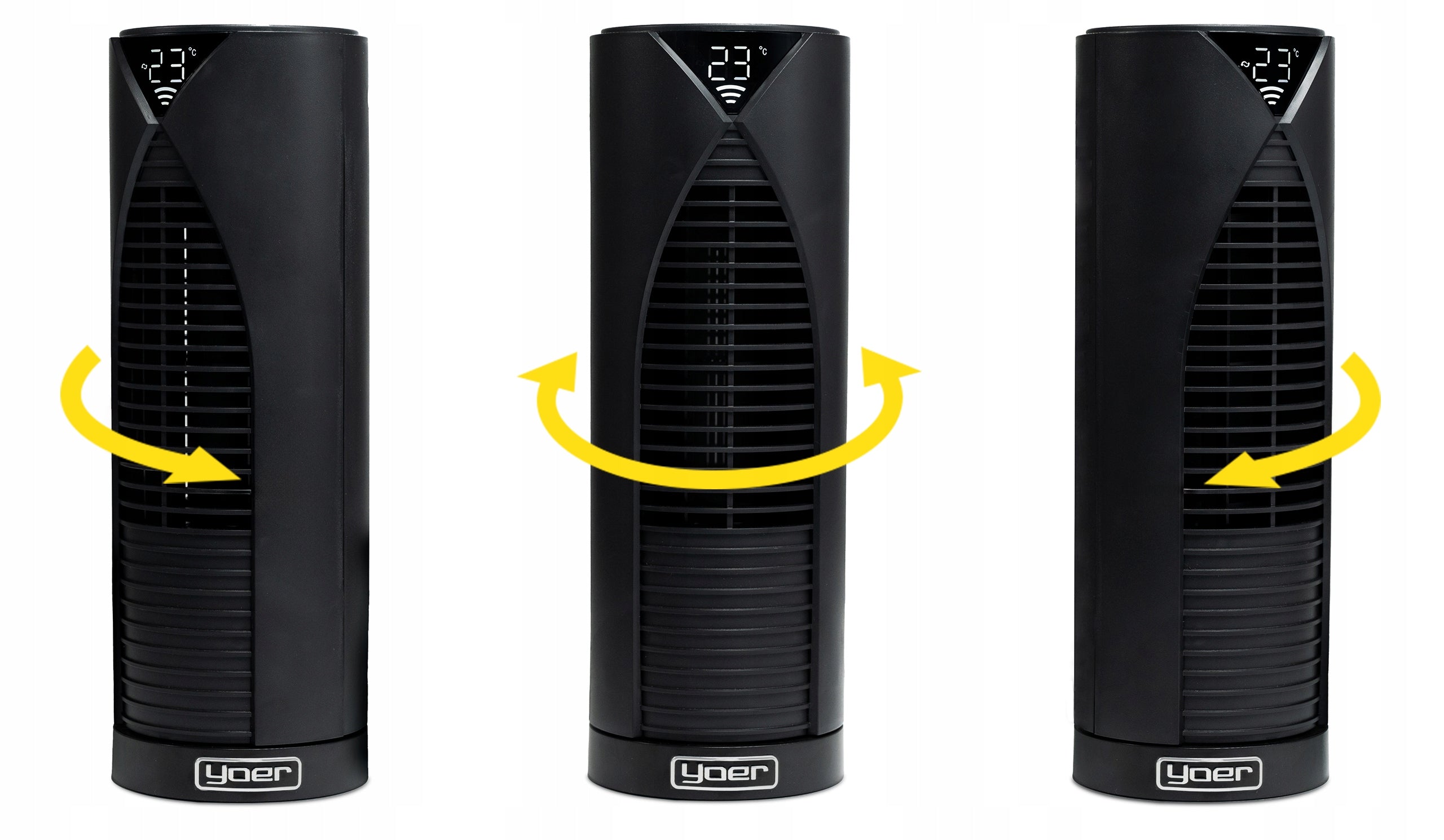 Standing Desk Column Fan Quiet 39 dB Yoer +AROMATHERAPY Dominant color black