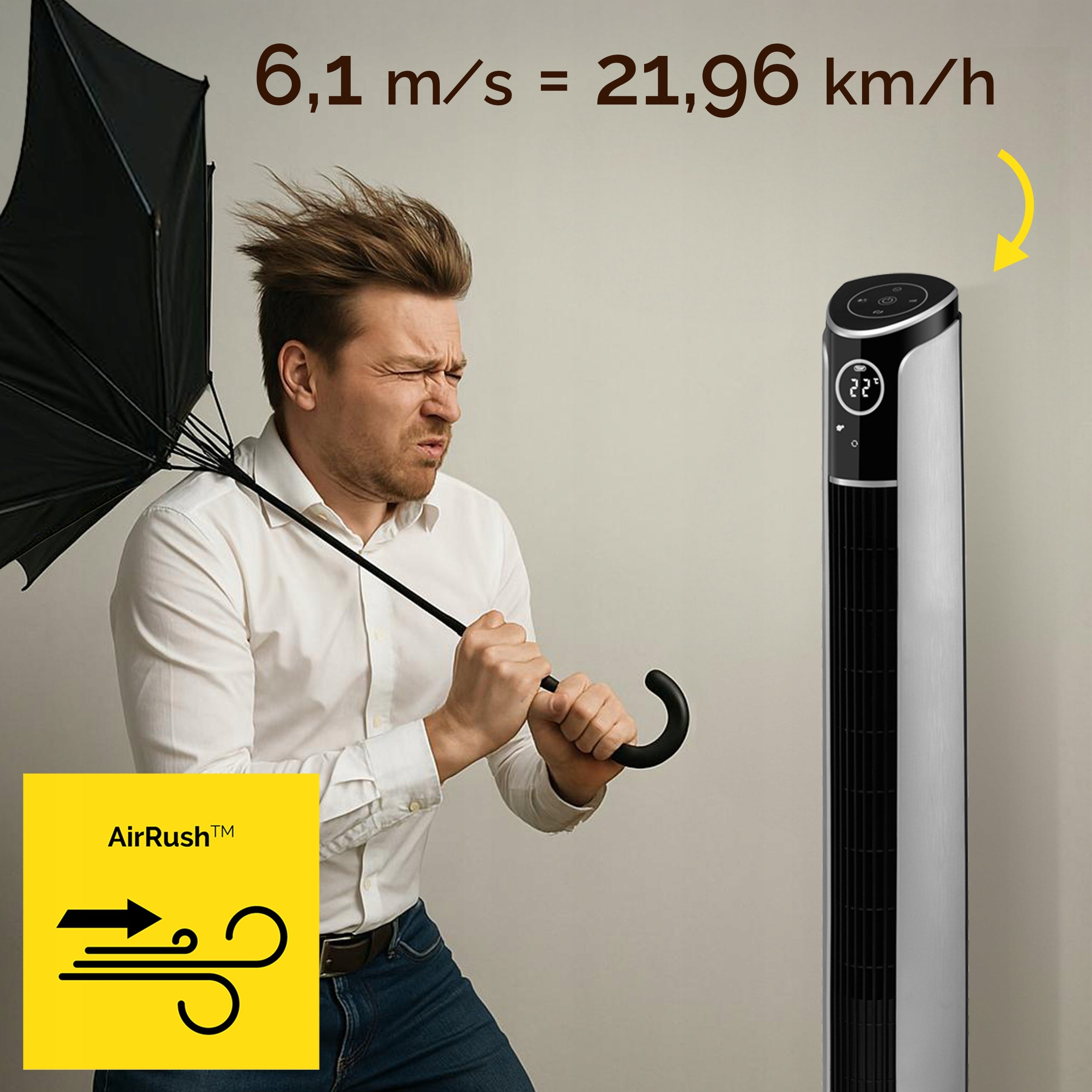 Standing column fan Silent 29dB Yoer 3D +10m range Ionization AROMA Model Verto