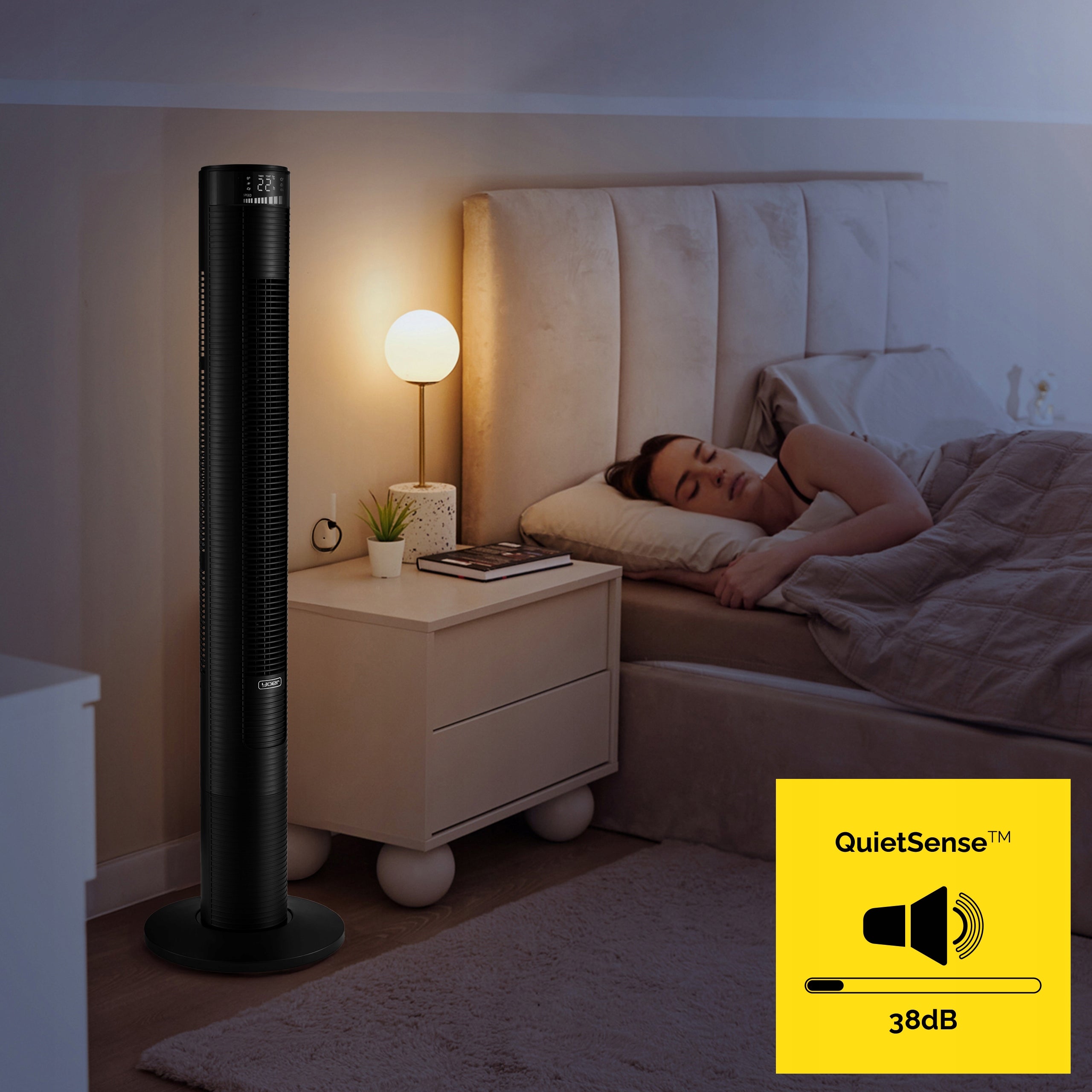 Standing column fan Silent Yoer +10m range 4 modes Ionization AROMA Brand Yoer