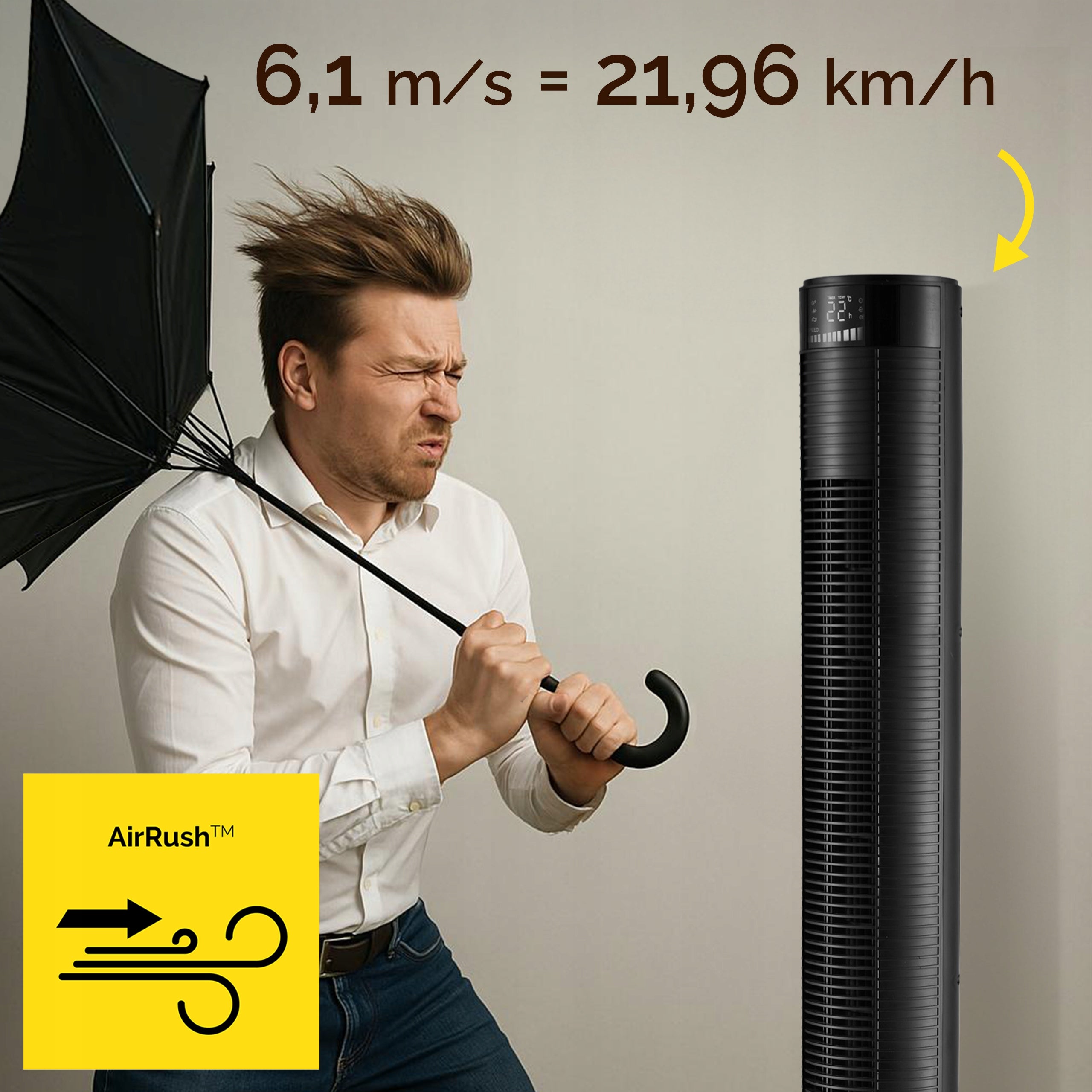 Standing column fan Silent Yoer +10m range 4 modes Ionization AROMA Model Spiro