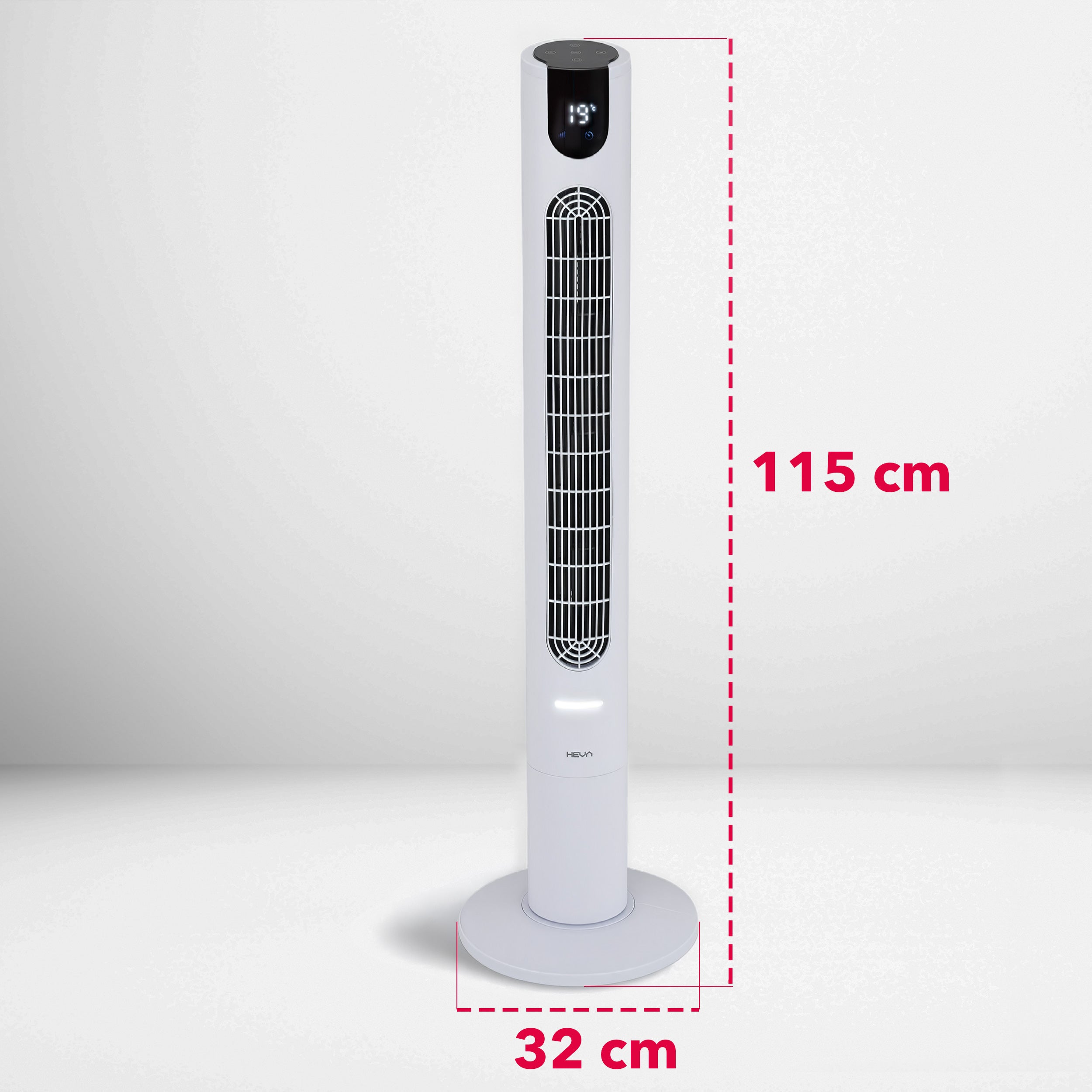 Standing column fan TAVO floor fan 115cm+IONIZATION LED XXL Model Wentylator kolumnowy HEVA TAVO podłogowy pilot LED