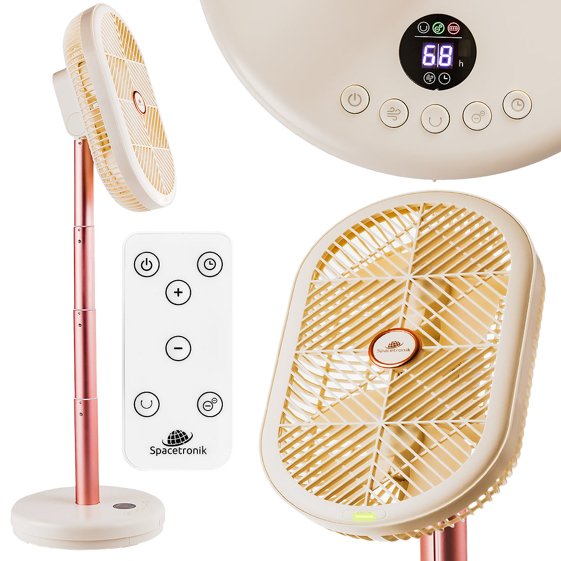 Standing fan 2 MOTORS Spacetronik floor fan IONIZATION Timer