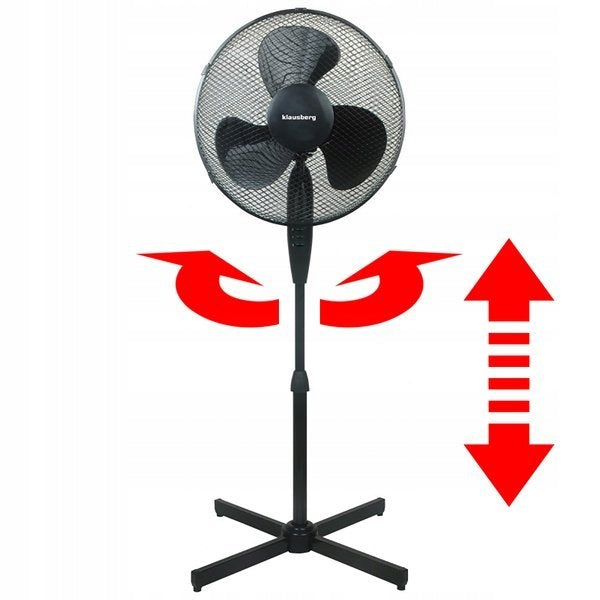 Standing fan, 50W,black Klausberg Power supply mains