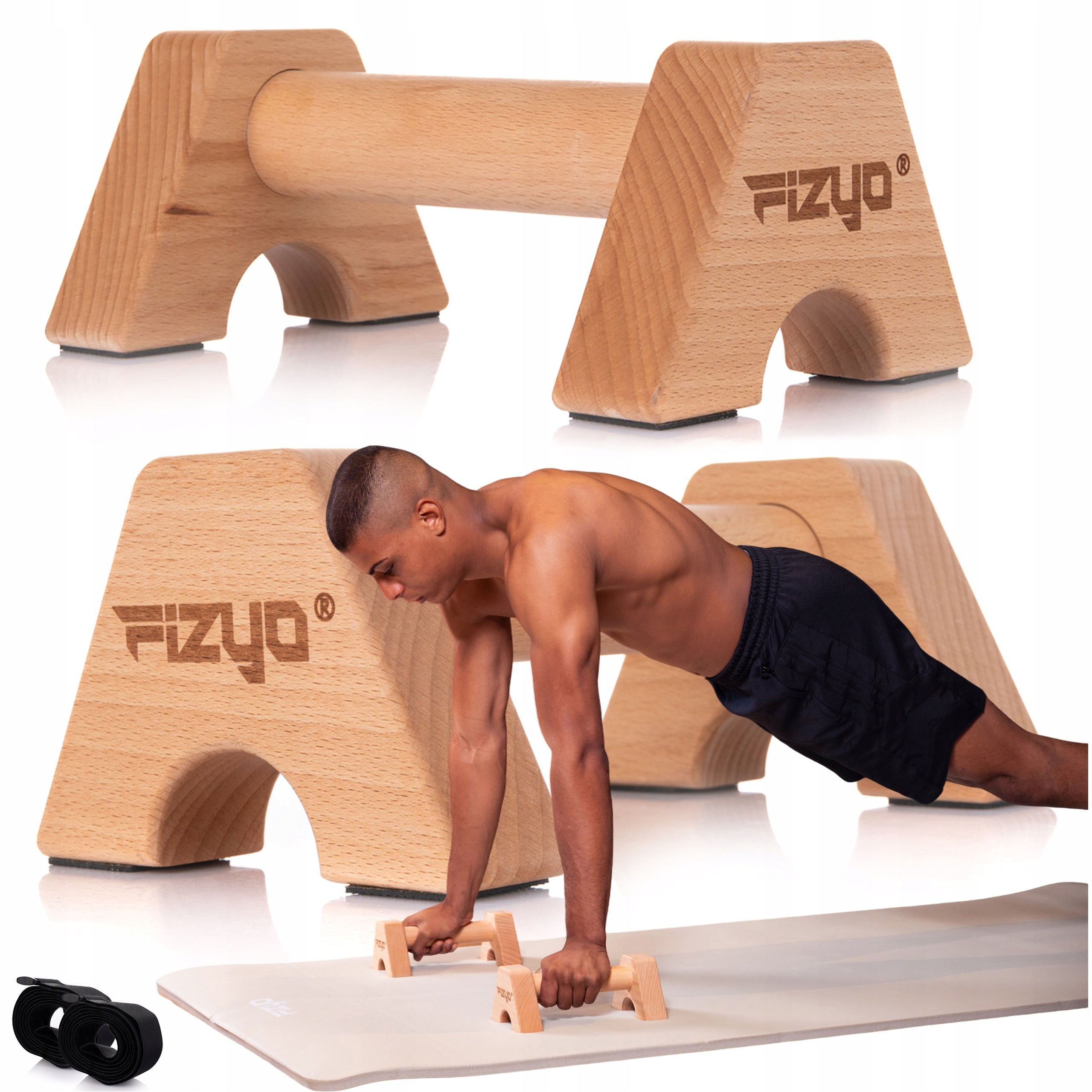 Stands Holders for Pumps WOODEN Parallels FIZYO Handrails Strong 2 pcs Packaging status original