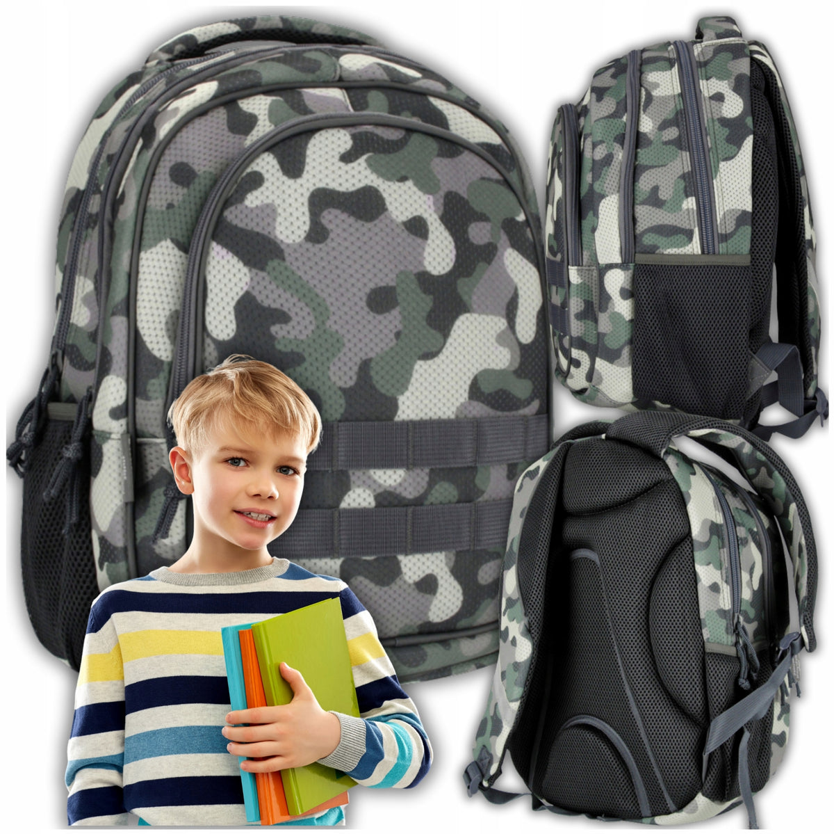 Starpak military camo youth school hiking backpack