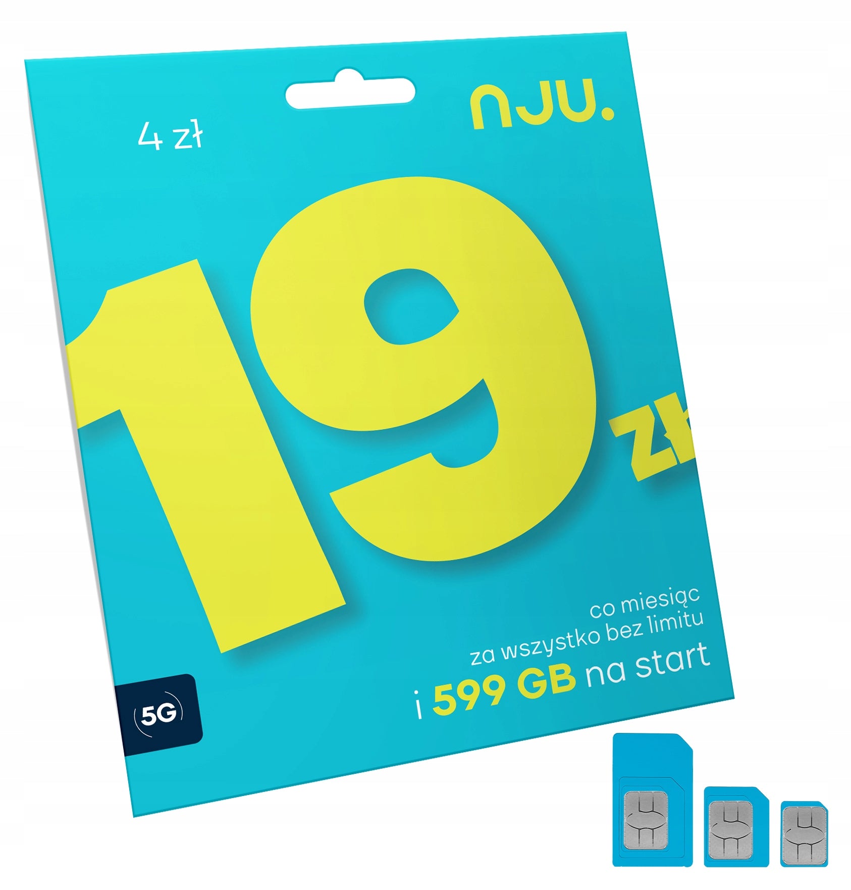 Starter NJU SIM card PREPAID + EXTRA 2999 GB + INDEFINITE ACCOUNT VALIDITY